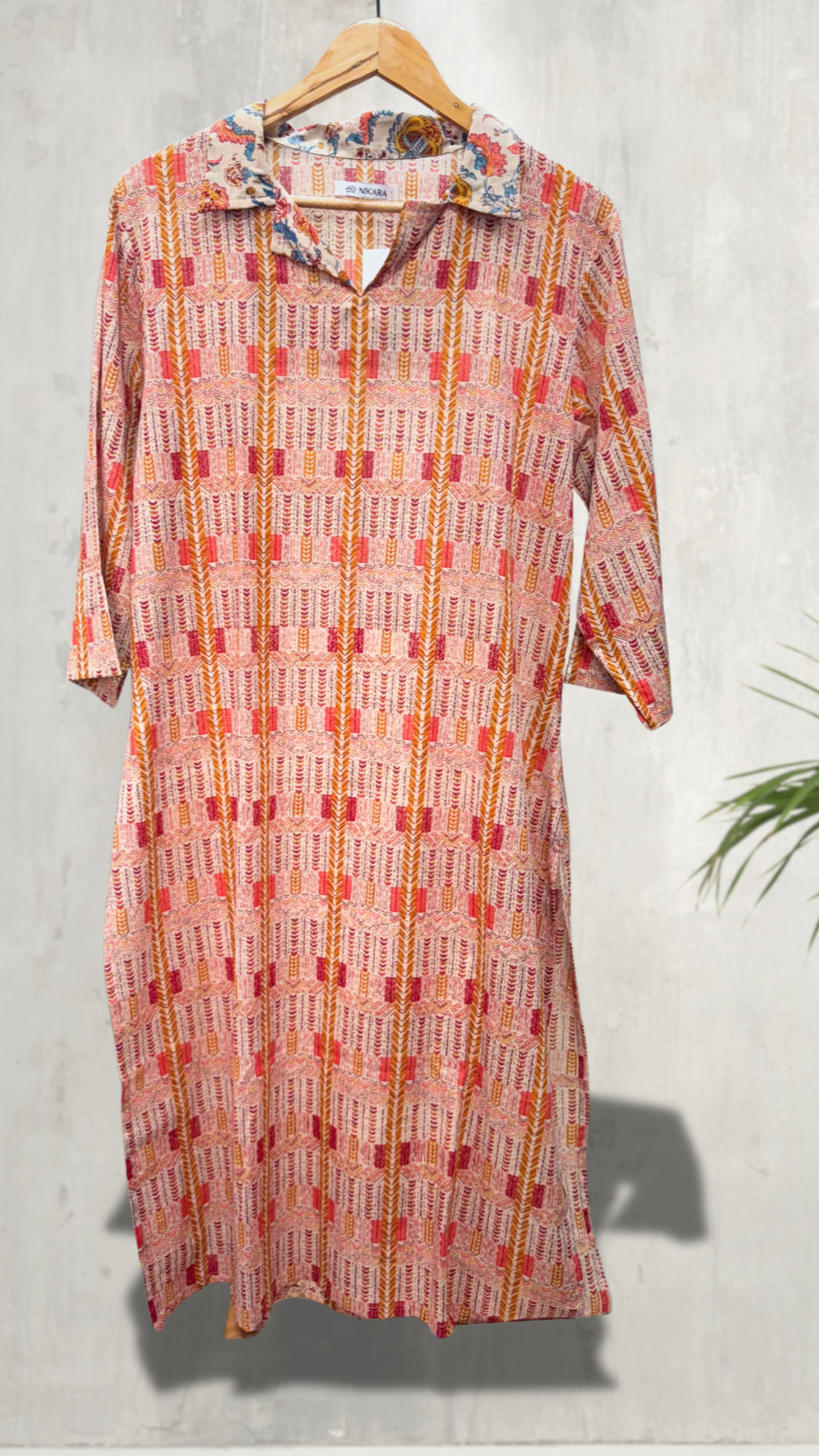 Abstract Print Mulmul Kurti (MULTICOLOUR)