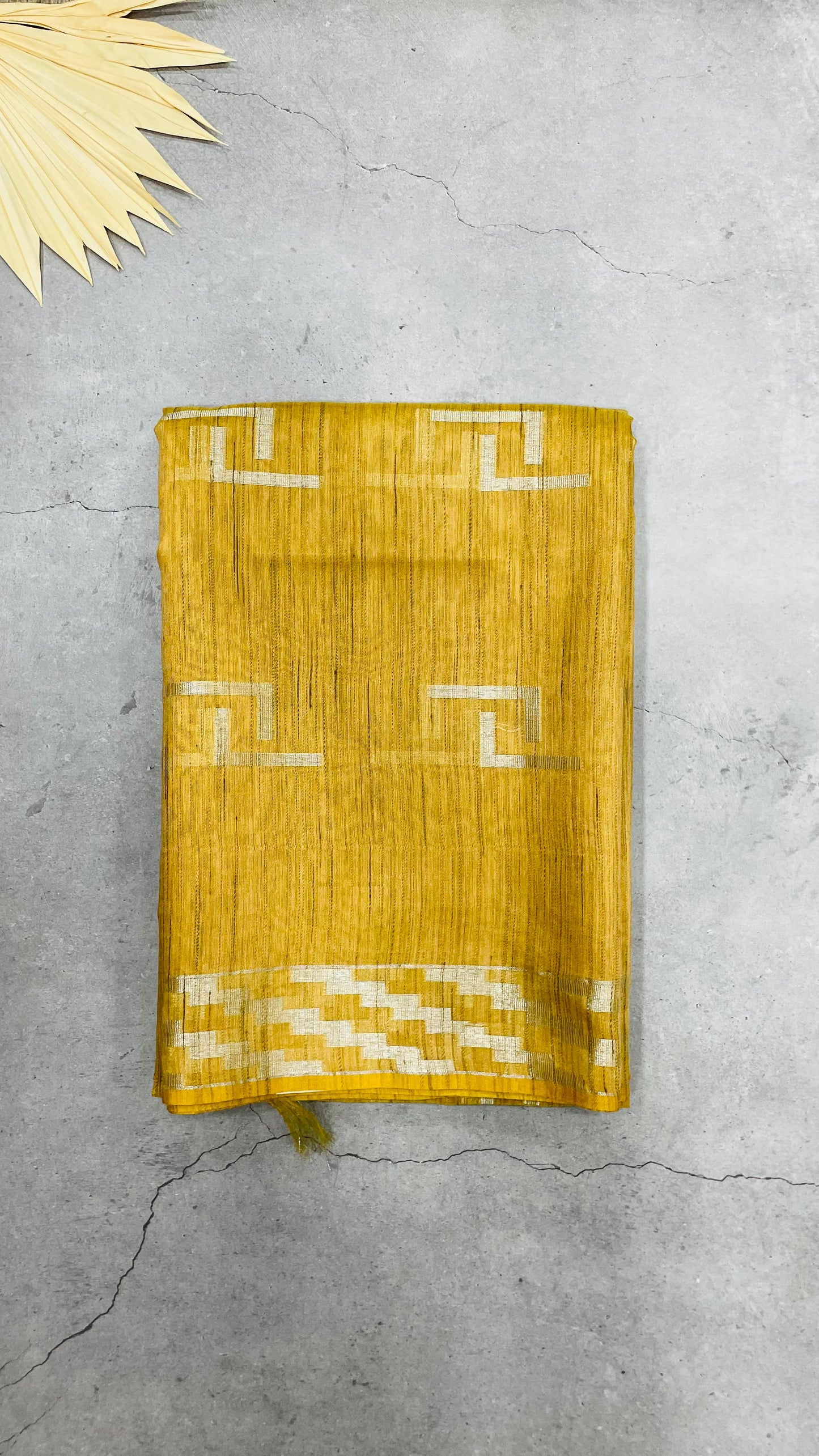 Semi Tussar Cotton Saree (MUSTARD)