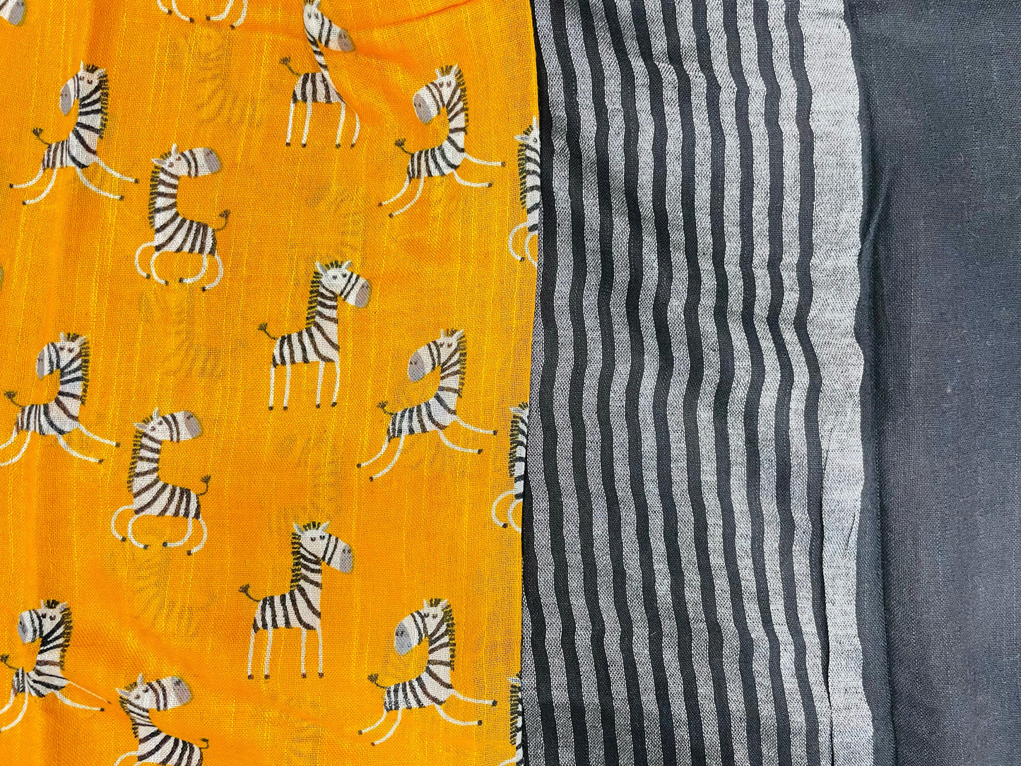 Soft Organic Linen Cotton Saree (ORANGE)