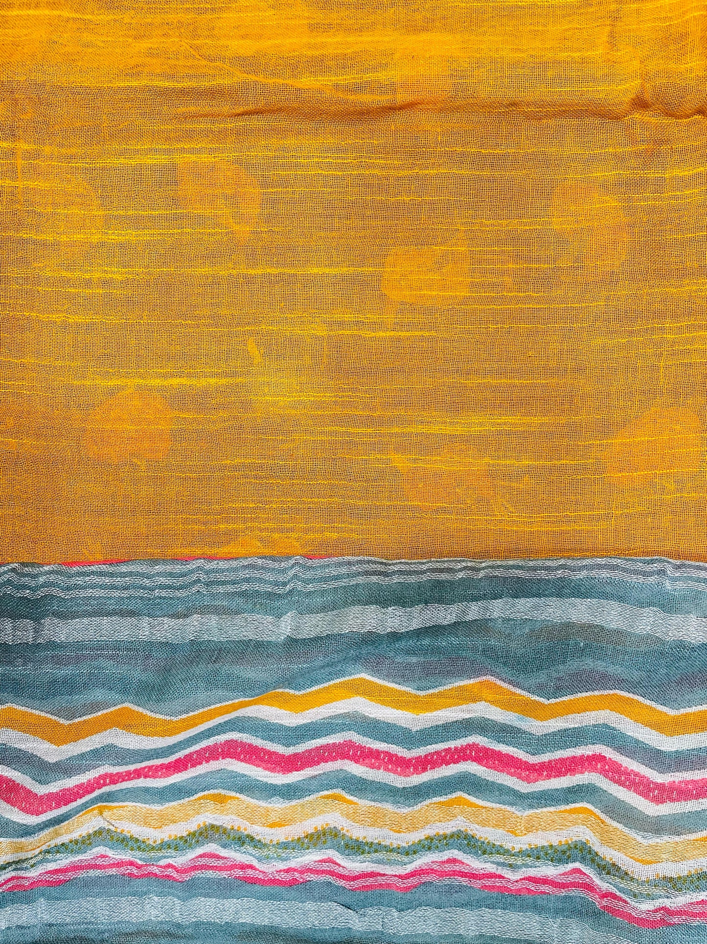 Soft Organic Linen Cotton Saree (NAVY BLUE)
