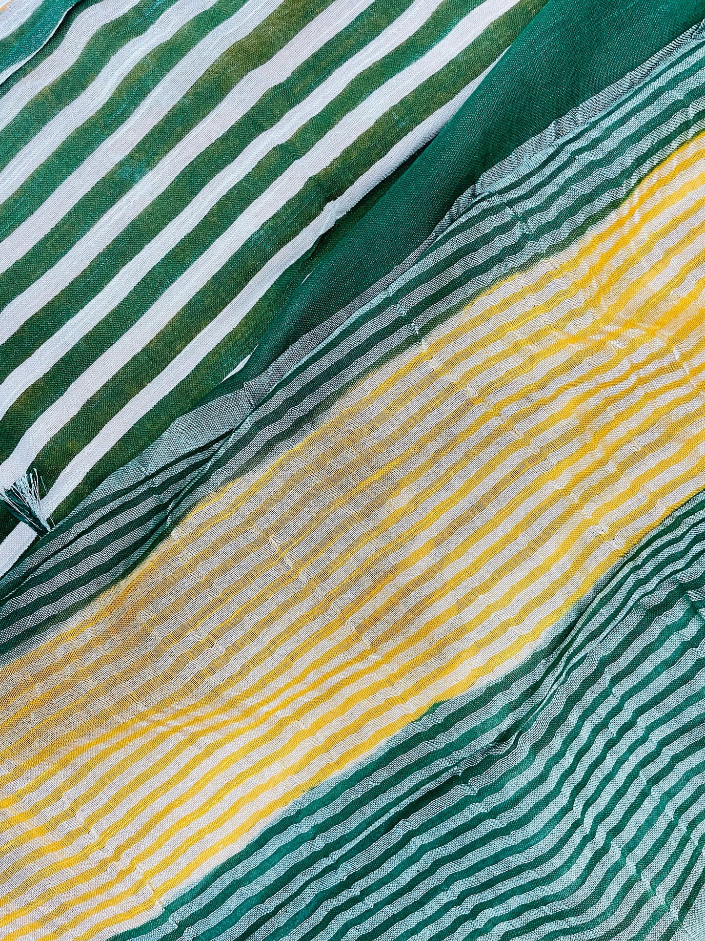 Soft Organic Linen Cotton Saree (MUSTARD)