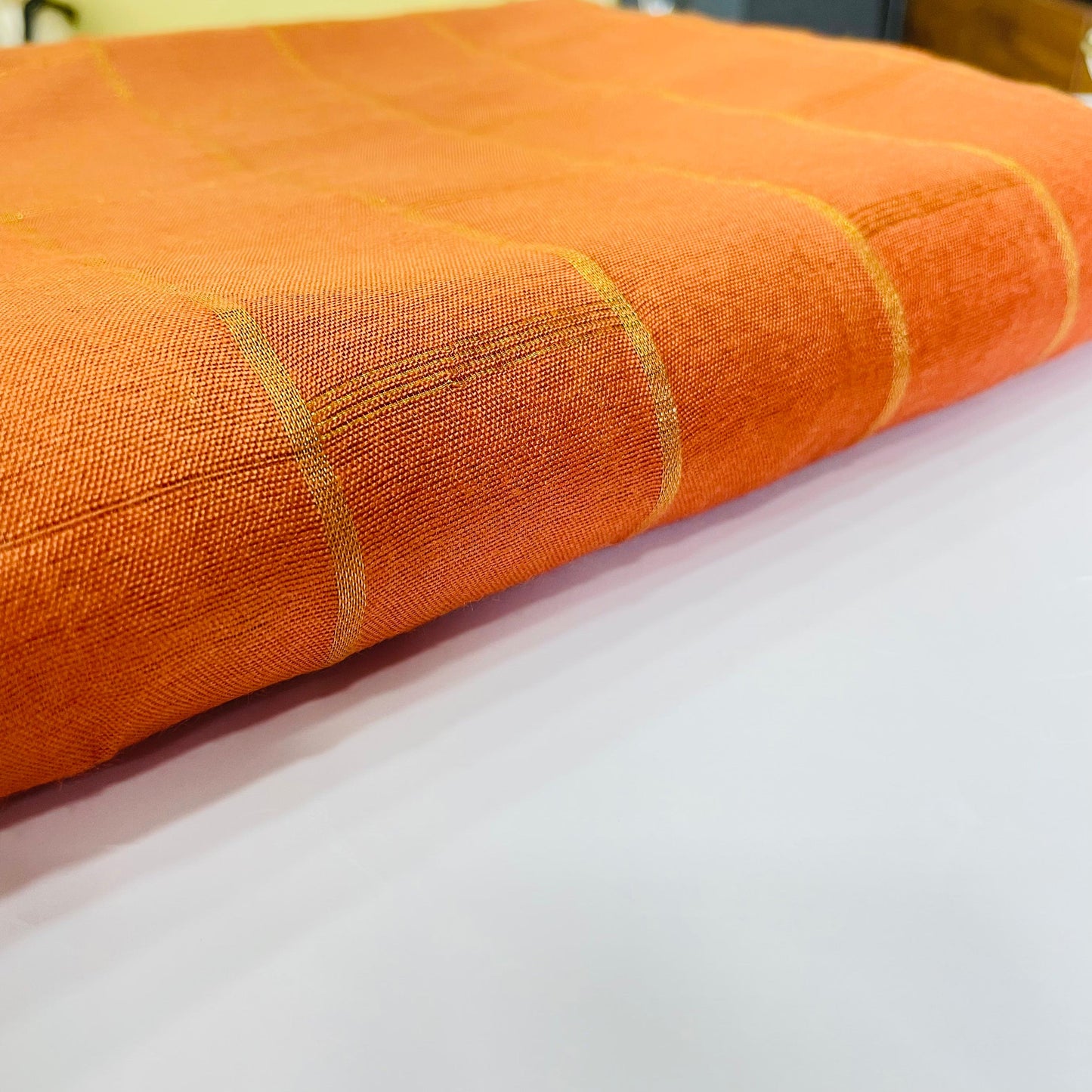 Soft Silk Cotton Saree (ORANGE)