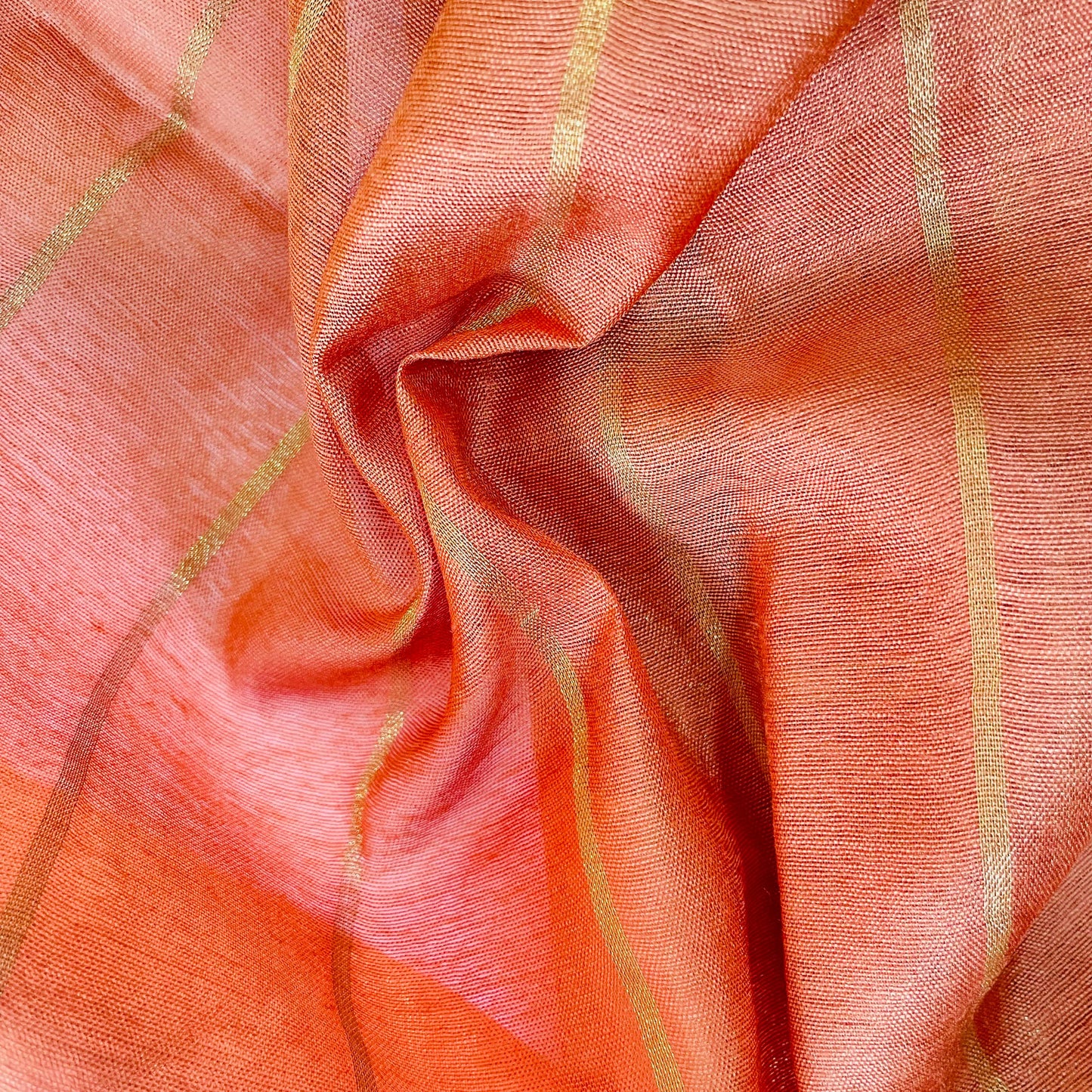 Soft Silk Cotton Saree (ORANGE)