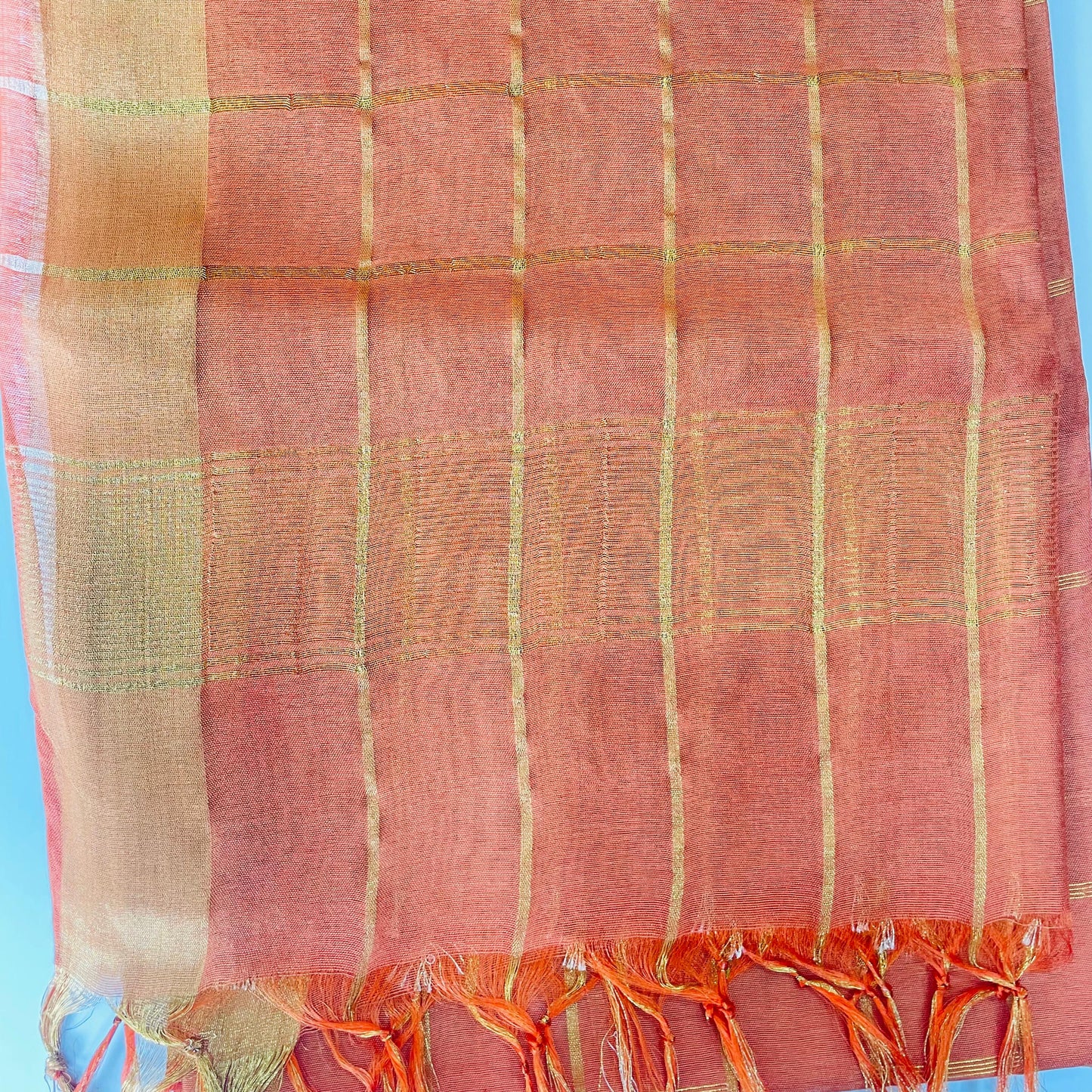 Soft Silk Cotton Saree (ORANGE)