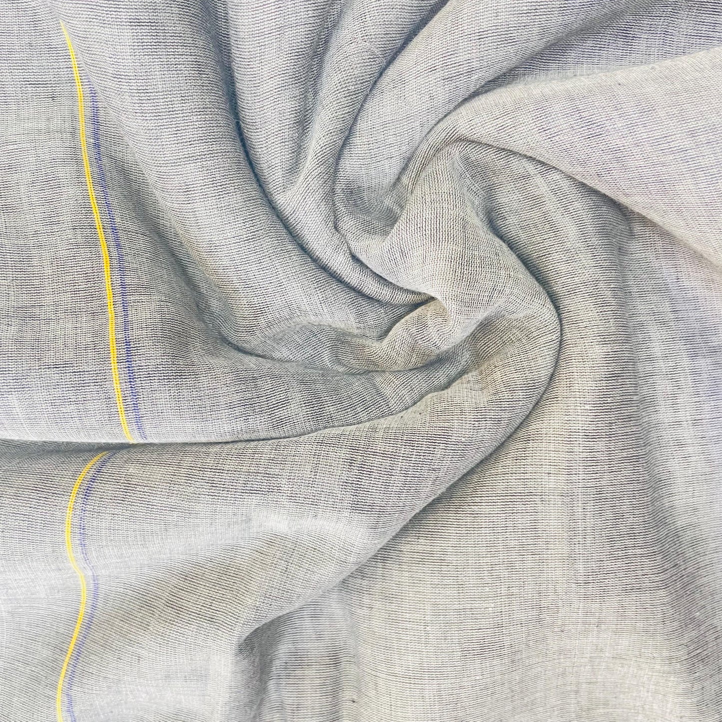 Bengal Cotton Handloom Mulmul Saree with Dual Colour Borders (GREY)