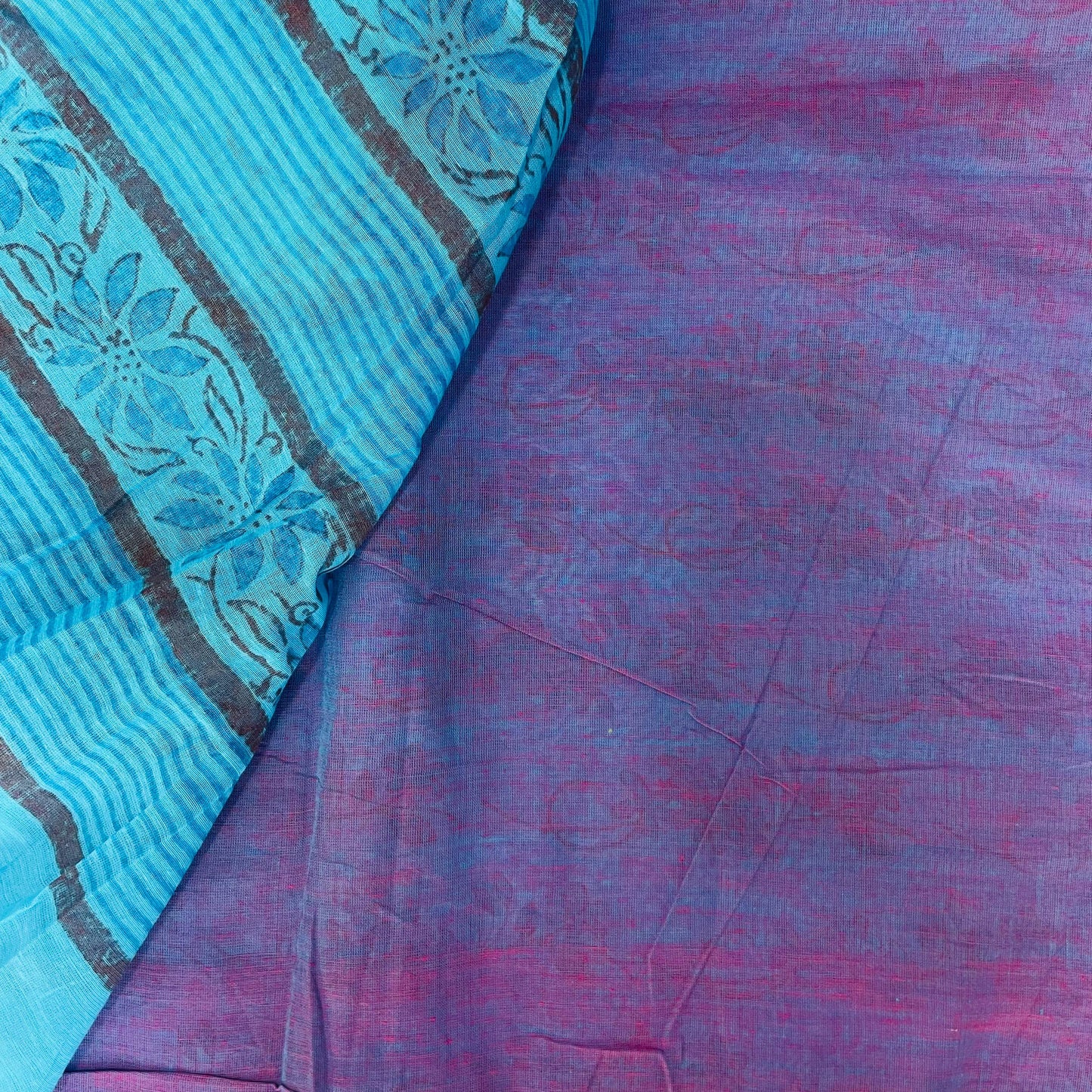 Bengal Cotton Saree (BLUE)