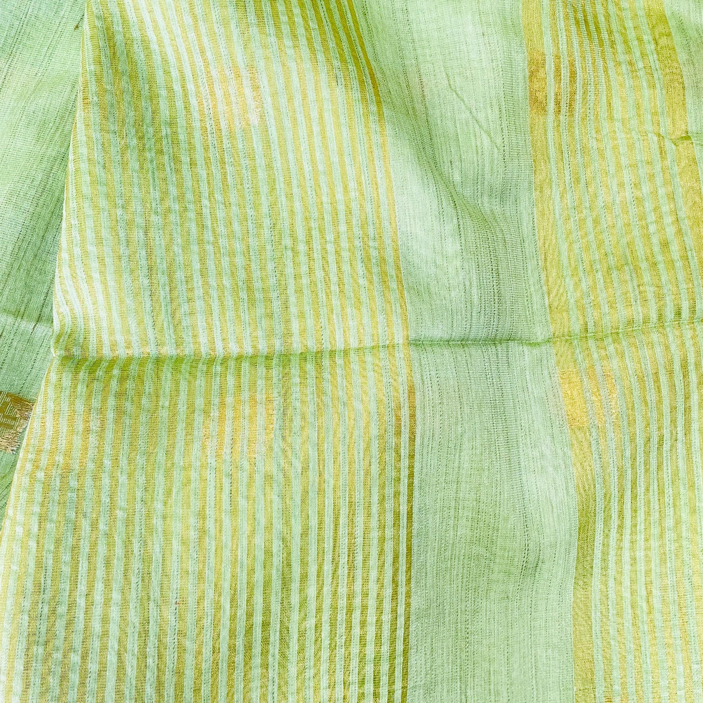 Semi Tussar Cotton Saree (GREEN)