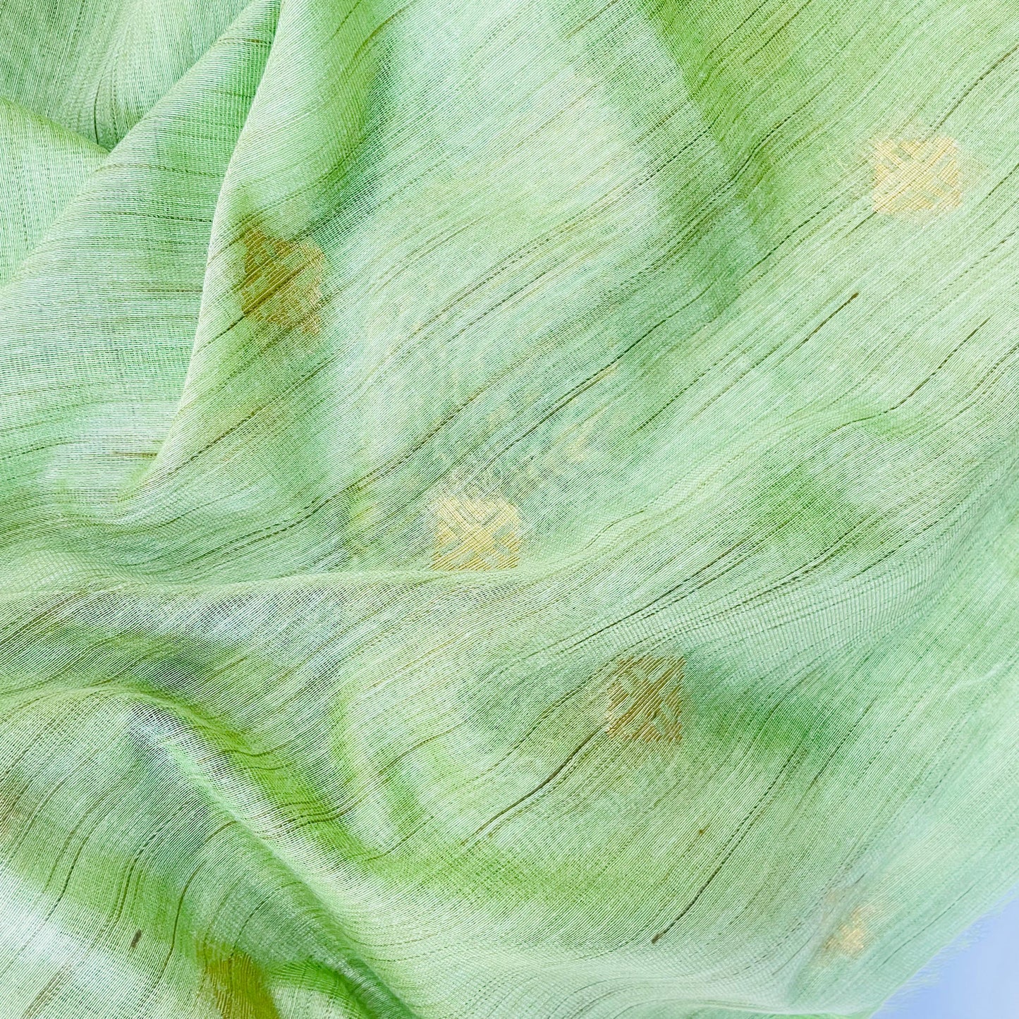 Semi Tussar Cotton Saree (GREEN)