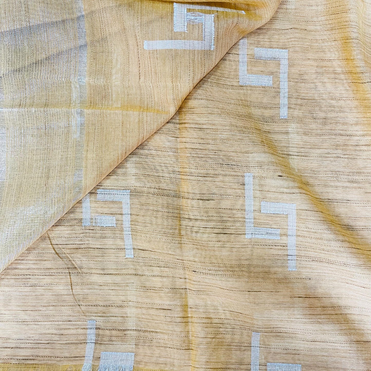 Semi Tussar Cotton Saree (MUSTARD)