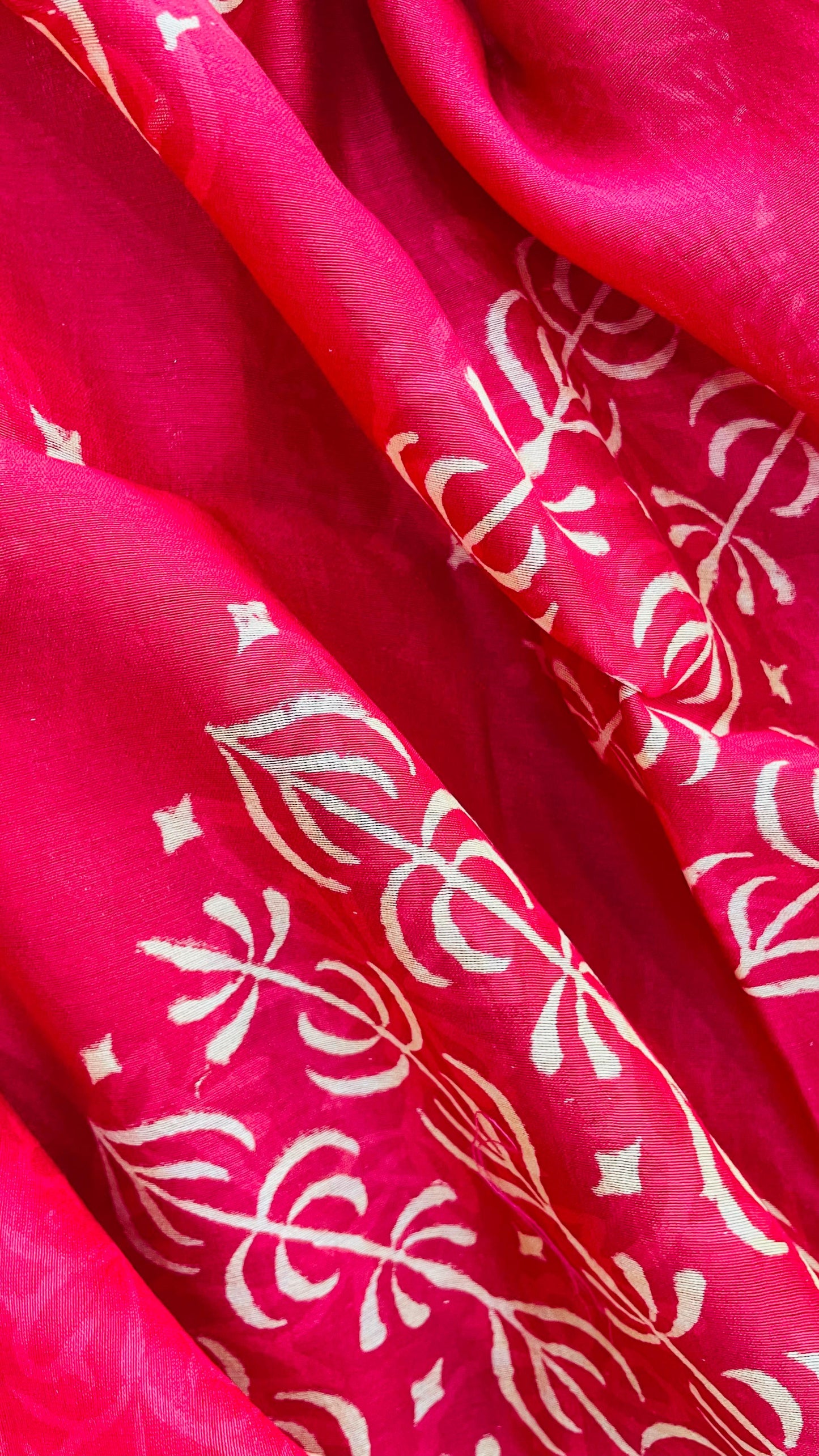 Maheswari Silk Handblock Printed Salwar Suit (RED)