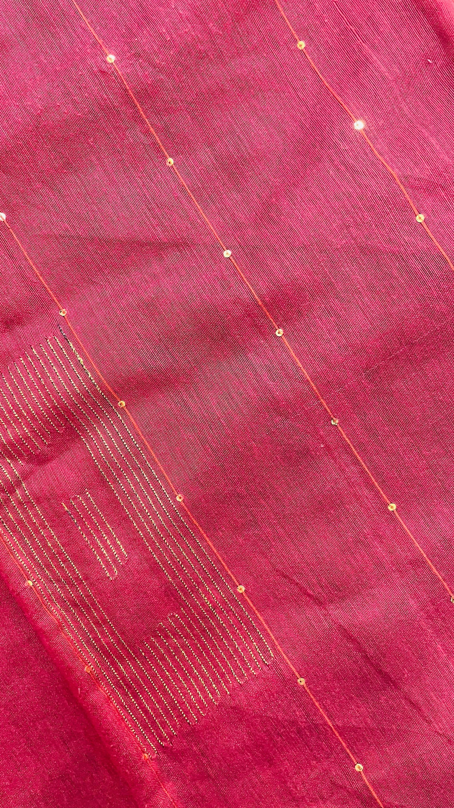 Cotton Saree with Sequins (MAROON)