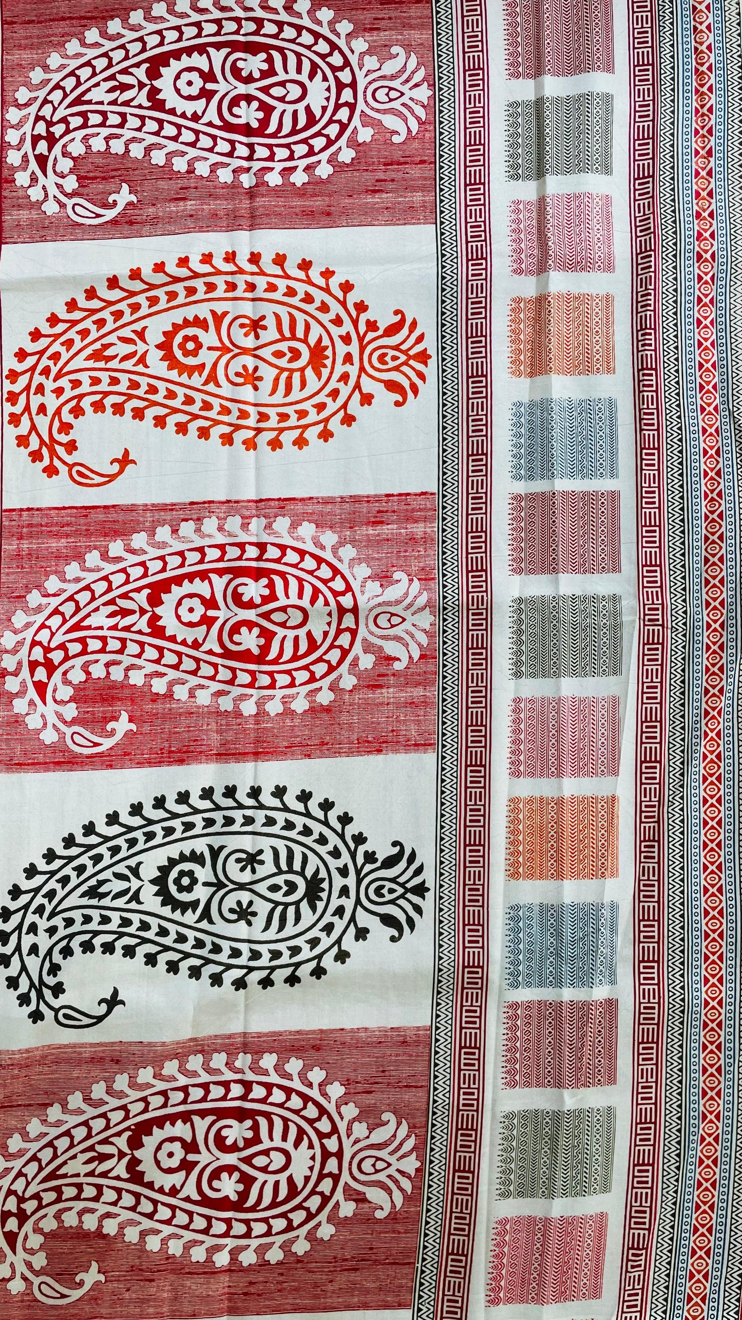Soft Digital Printed Kashmiri Katan Silk Saree (OFF WHITE)