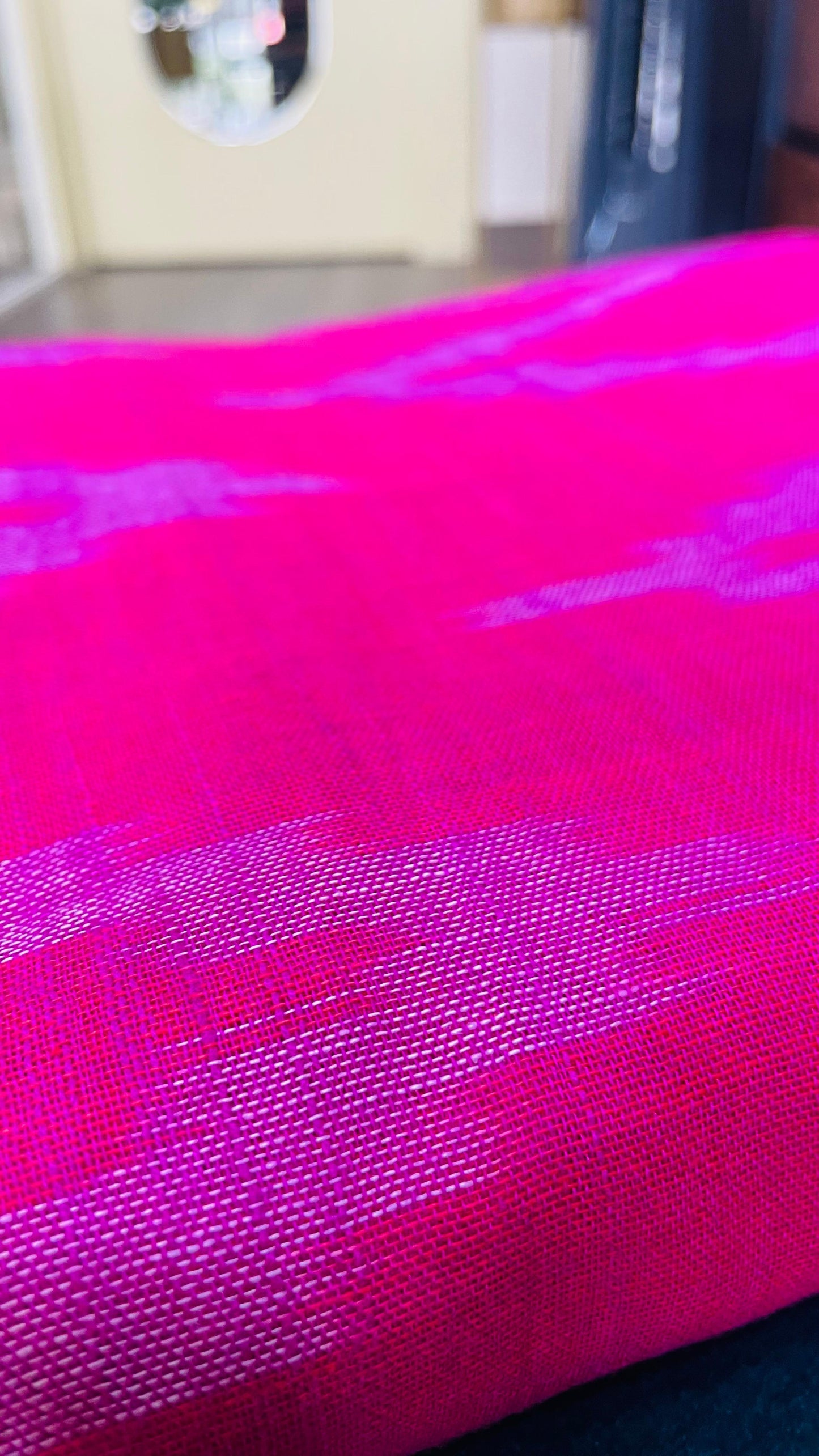 Soft Silk Cotton Saree with Ikkat Weave (PINK)