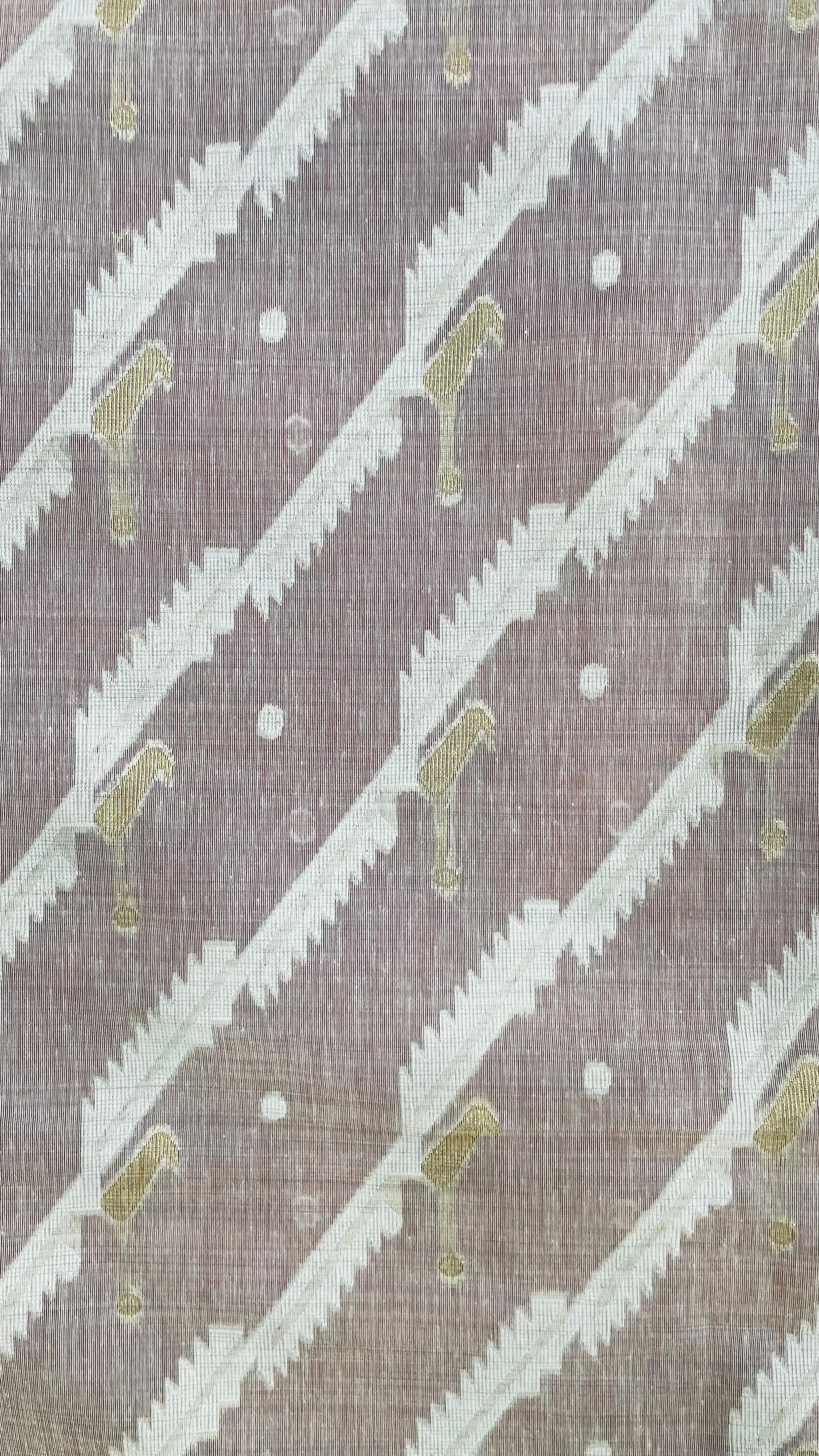 Soft Silk Cotton Jamdani Saree (CREAM & PEACH)