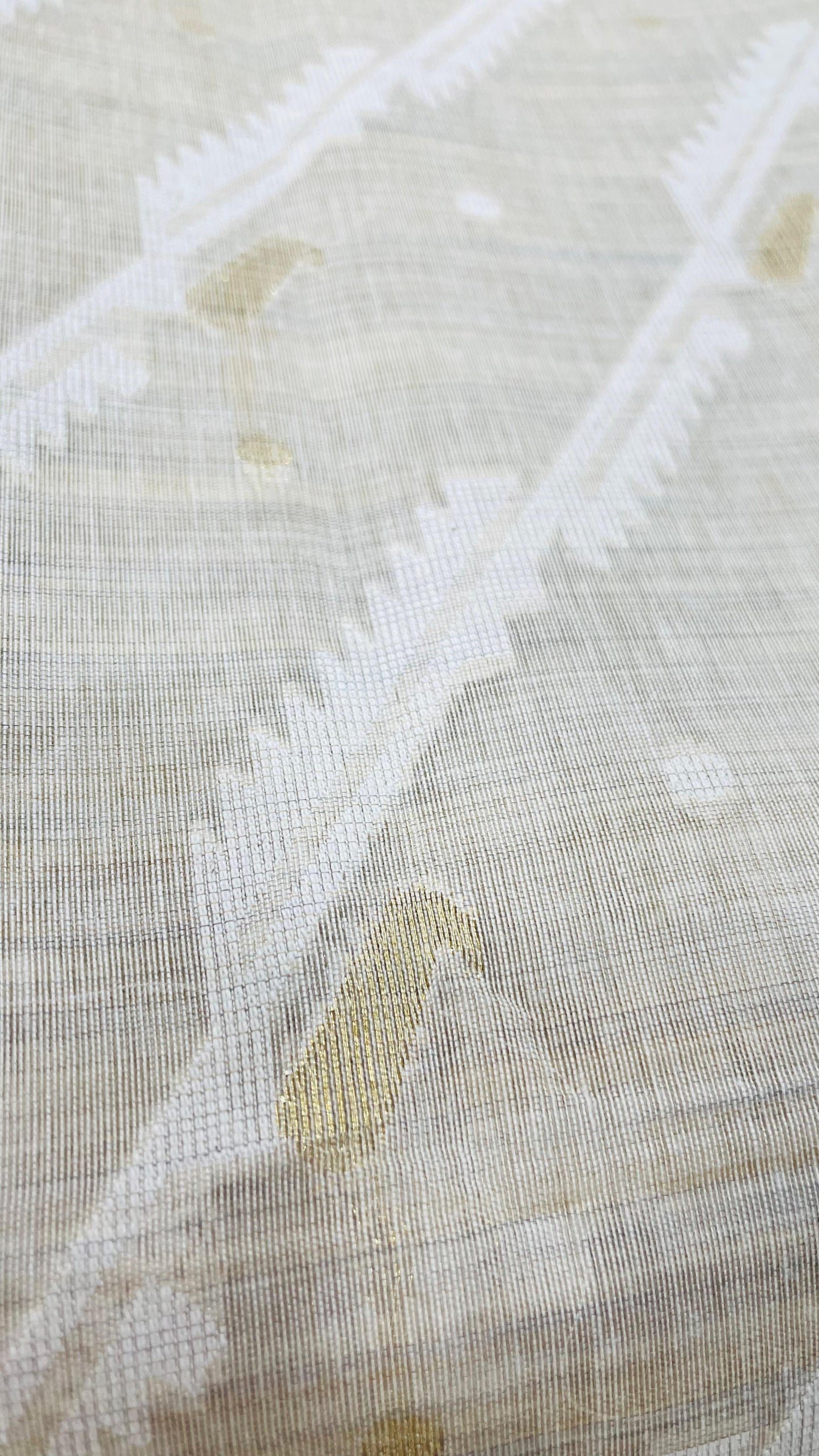 Soft Silk Cotton Jamdani Saree (CREAM & PEACH)