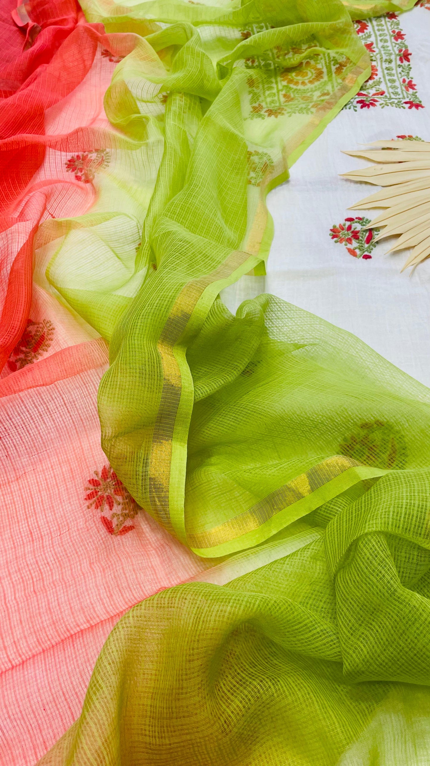 Lucknowi Cotton Hand Embroidery Chikankari Salwar Suit with Kota Dupatta (MULTICOLOUR)