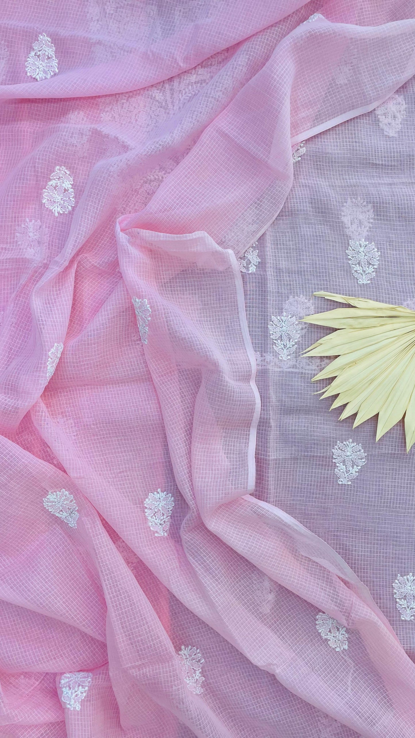 Lucknowi Hand Embroidery Kota Cotton Chikankari Salwar Suit (PINK)