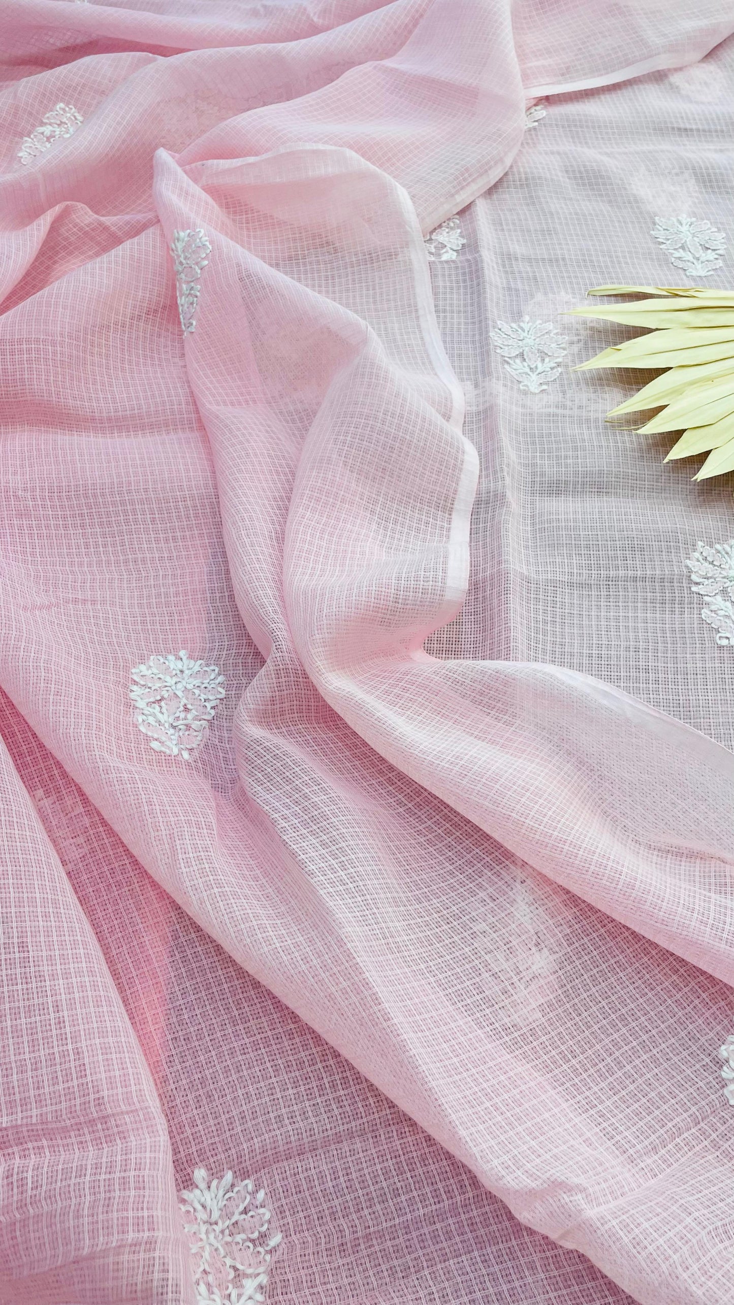 Lucknowi Hand Embroidery Kota Cotton Chikankari Salwar Suit (PINK)