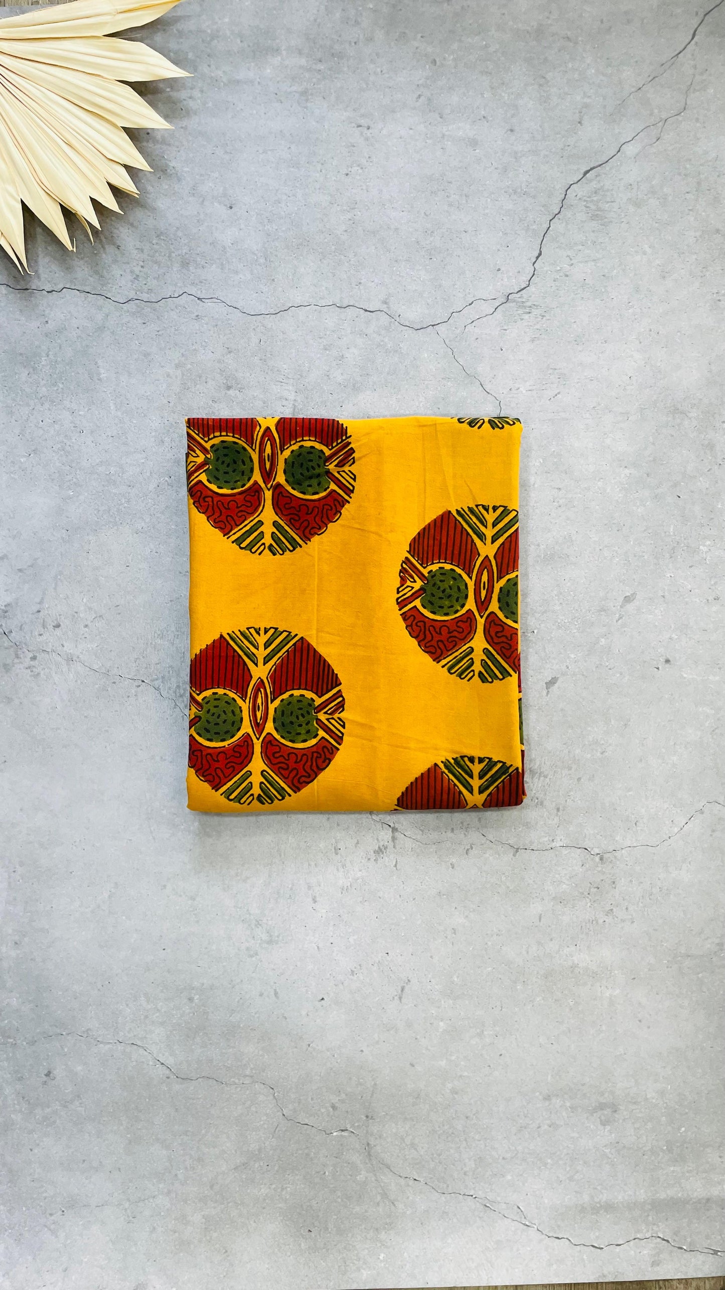 Soft Handblock Printed Cotton Salwar Suit with Mulmul Dupatta (MUSTARD & MAROON)