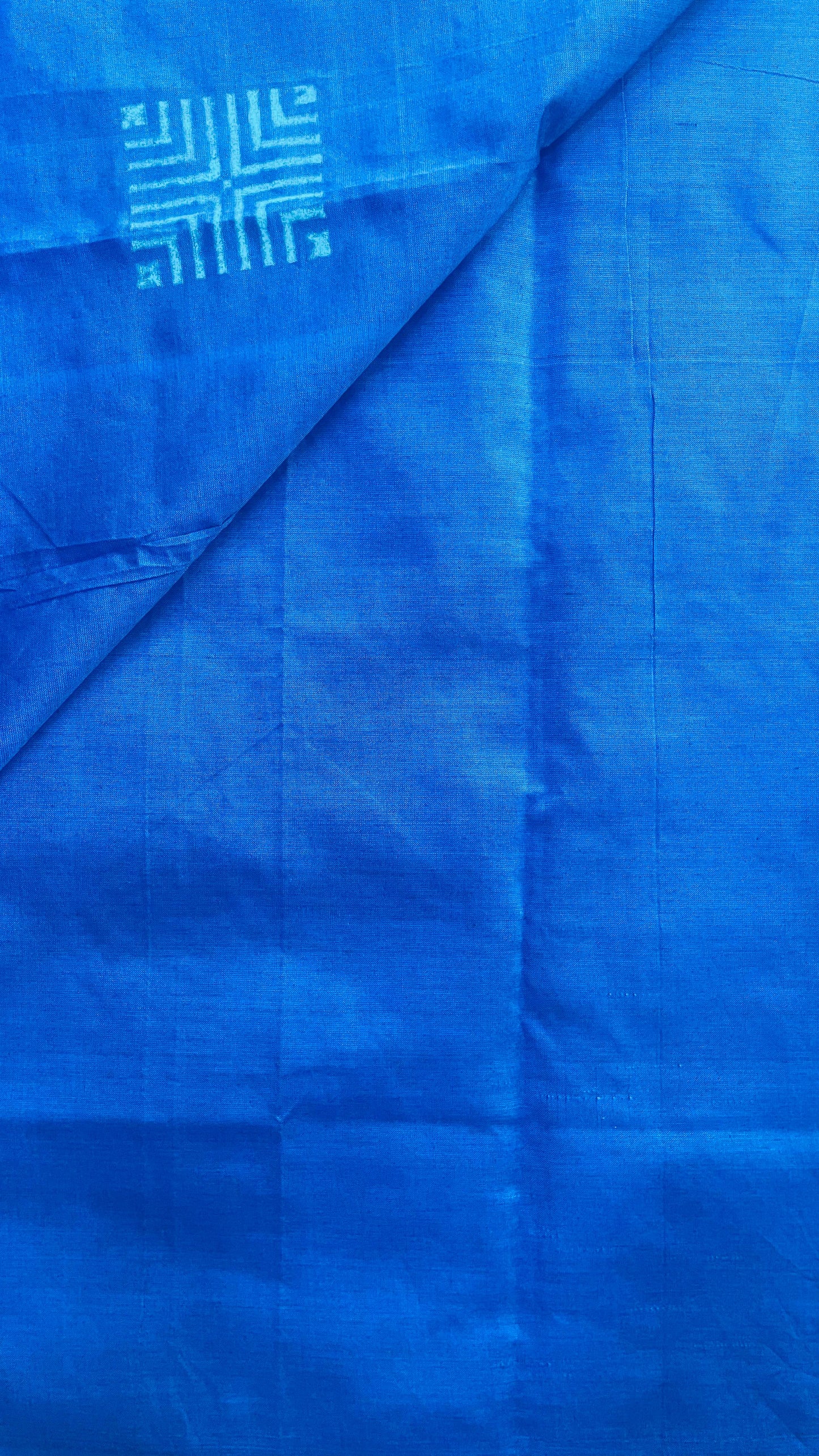 Soft Silk Cotton Hand block Printed Saree (BLUE)