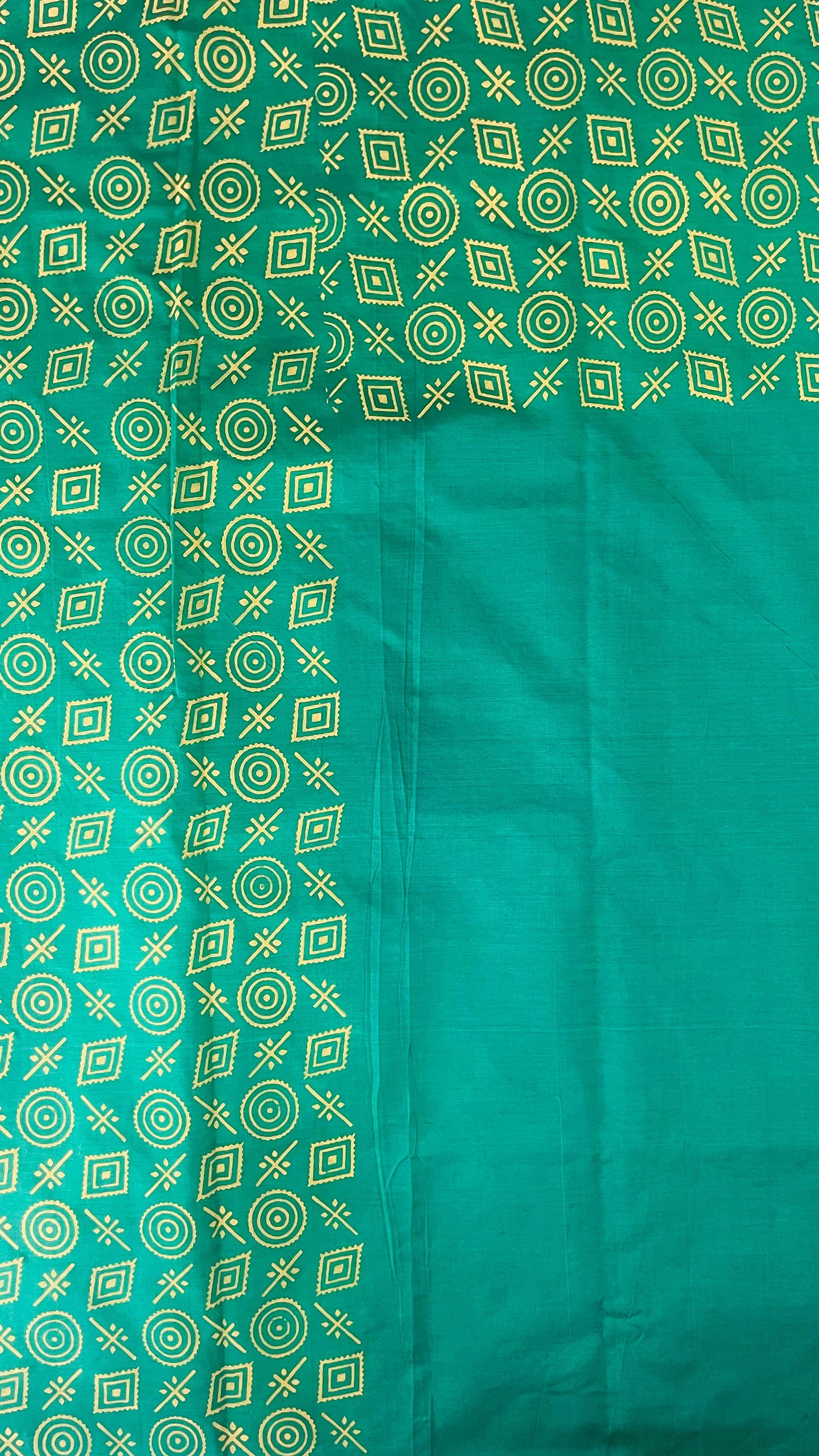 Soft Silk Cotton Hand block Printed Saree (LEAF GREEN)
