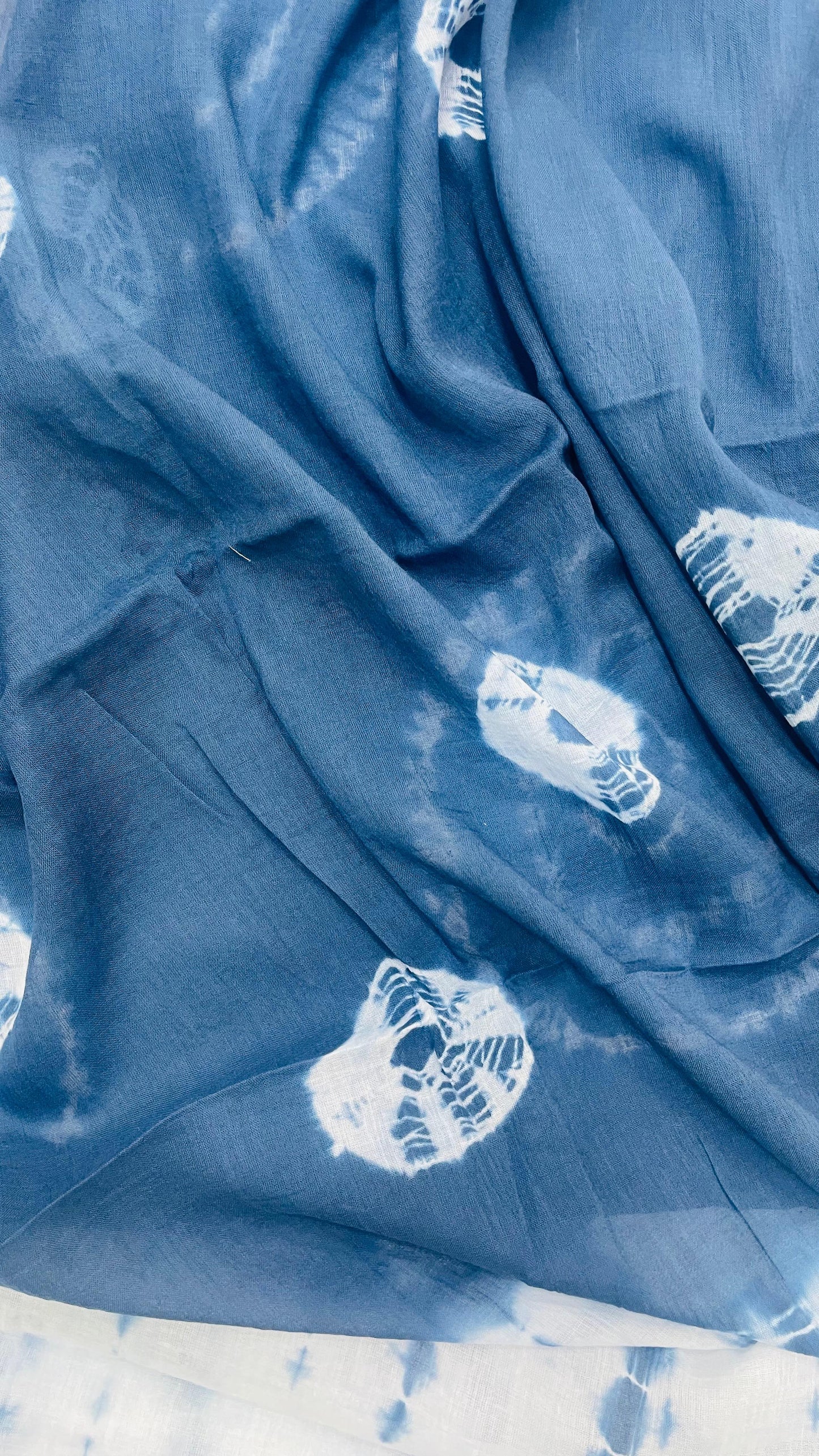 Soft Handblock Printed Cotton Salwar Suit with Mulmul Dupatta (BLUE)