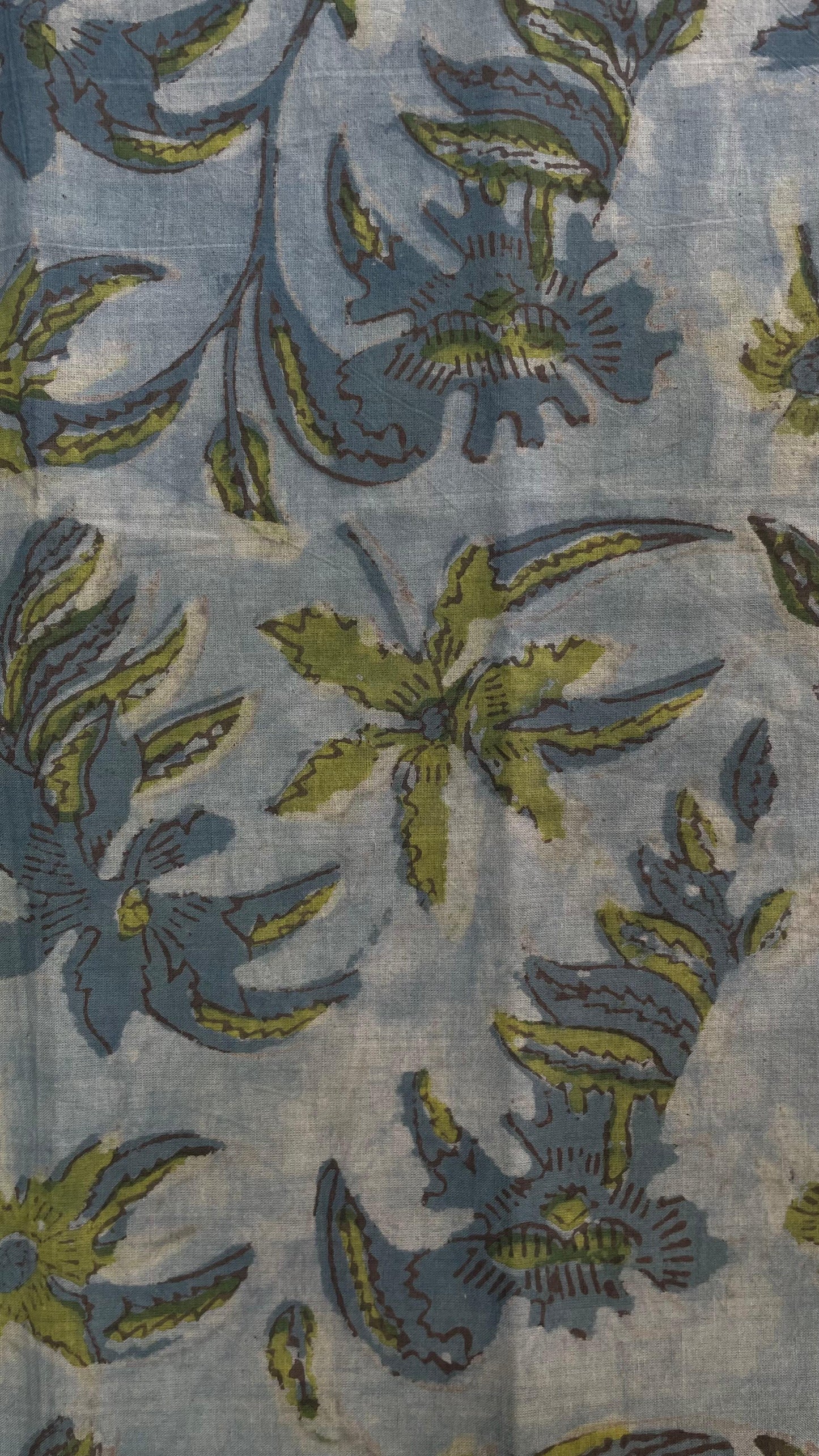 Cotton Salwar Suit with hand crafted Dupatta (GREY &BLUE)