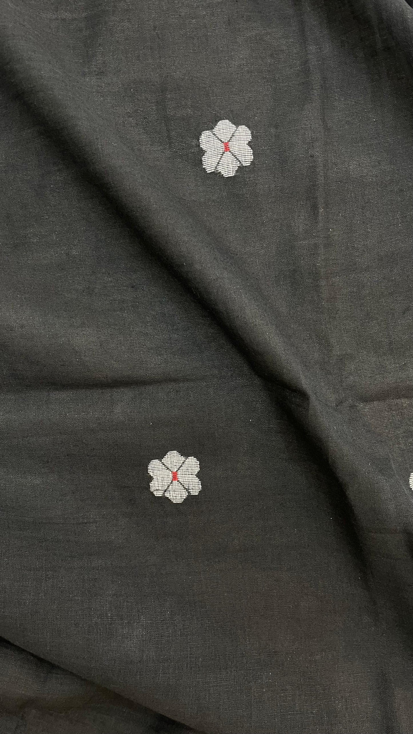 Mangalgiri Cotton Salwar Suit with Jamdani Dupatta ( GREY & BLACK)