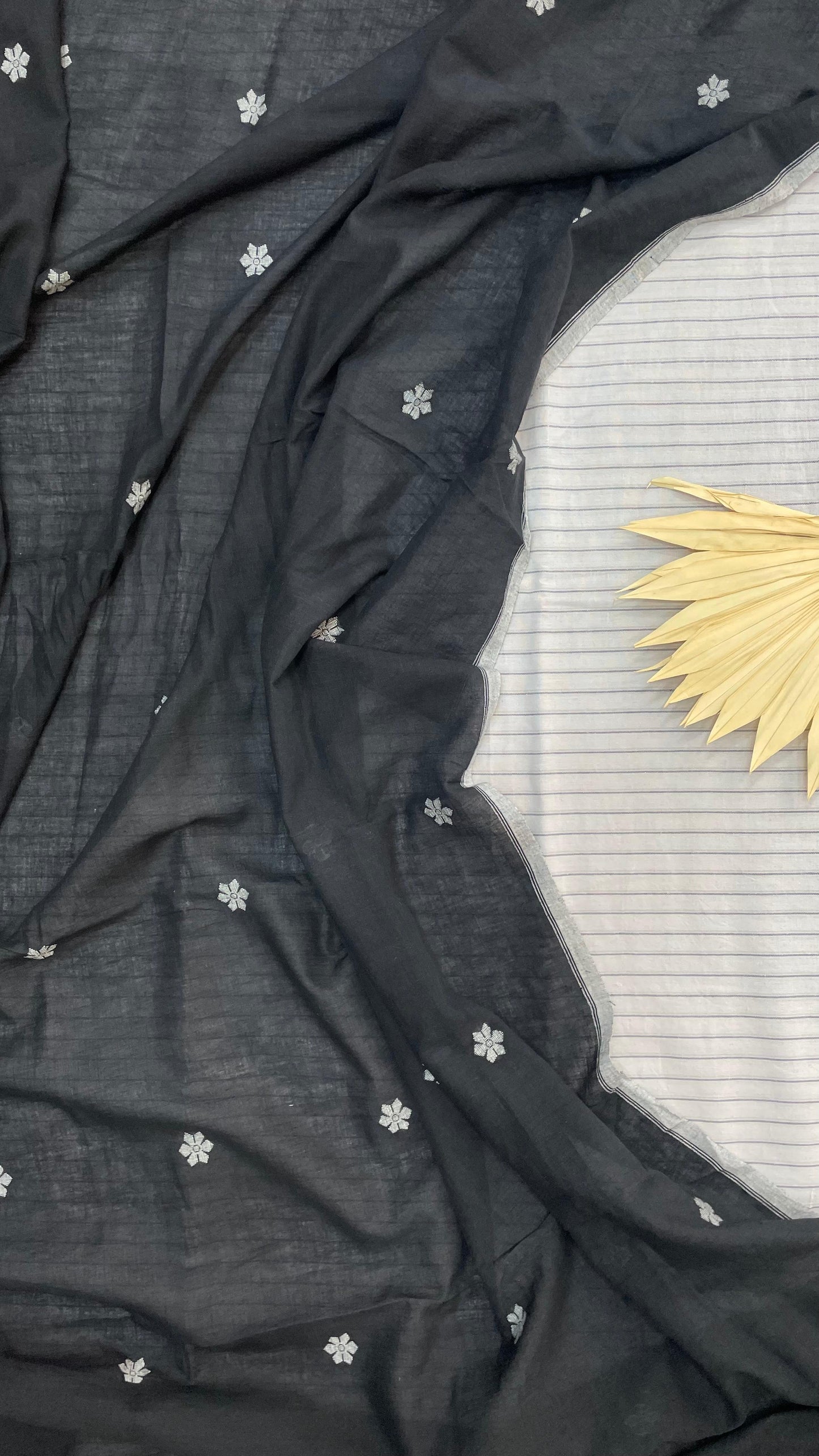 Handwoven Cotton Salwar Suit with Jamdani Dupatta ( OFF WHITE & BLACK)