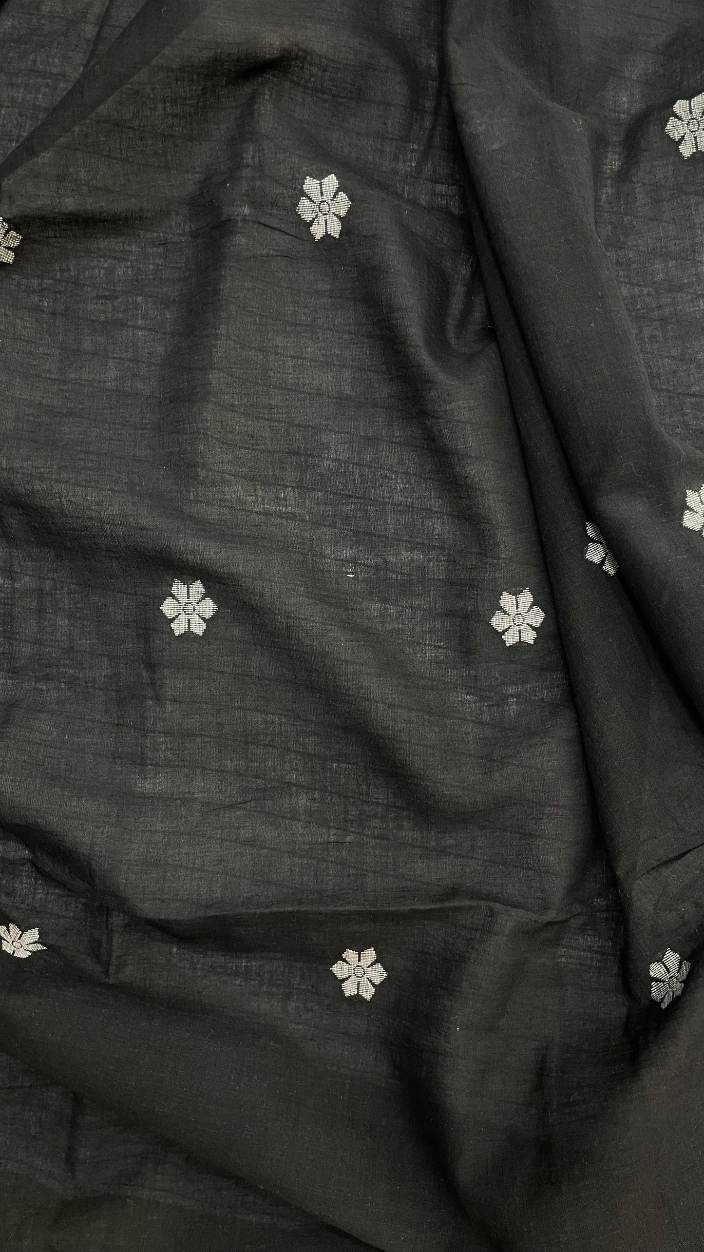 Handwoven Cotton Salwar Suit with Jamdani Dupatta ( OFF WHITE & BLACK)