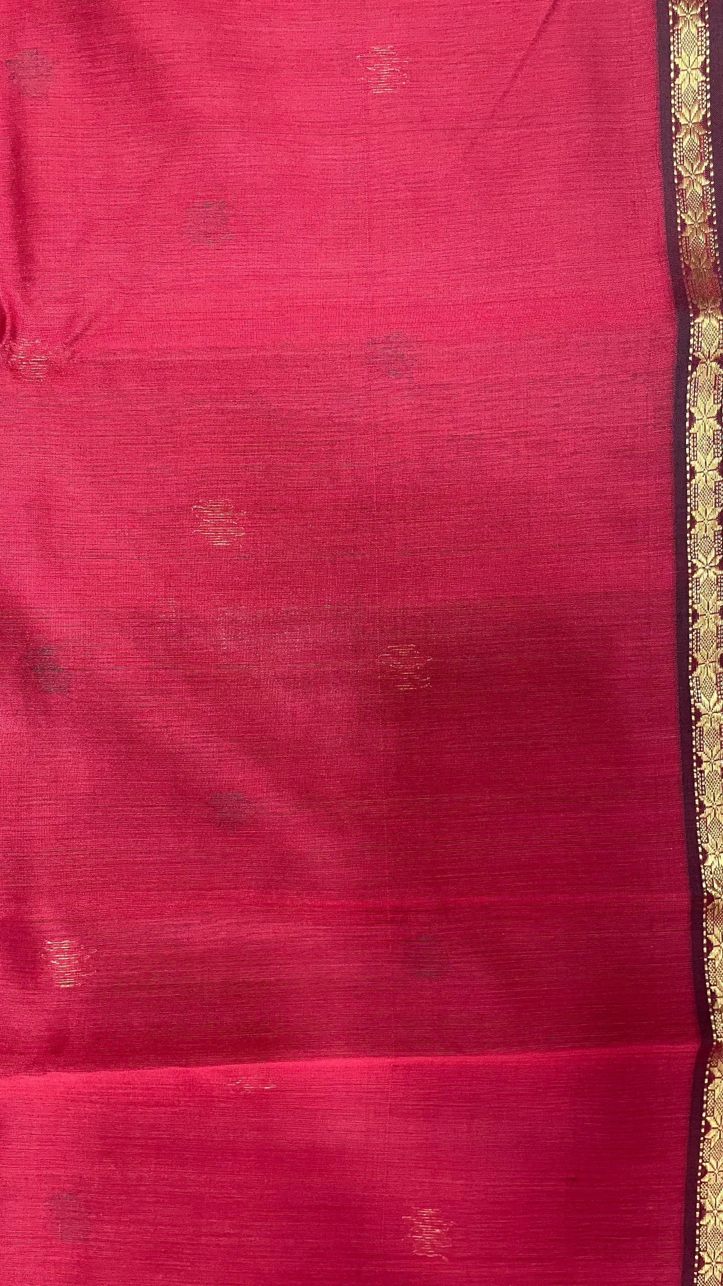 Handwoven Maheshwari Silk Cotton Saree with Buttas (MUSTARD YELLOW)