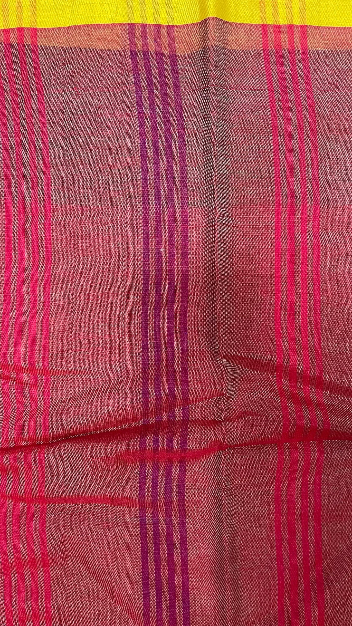 Premium Handwoven Soft Silk Jamdani Saree (SHIMMERING RED)