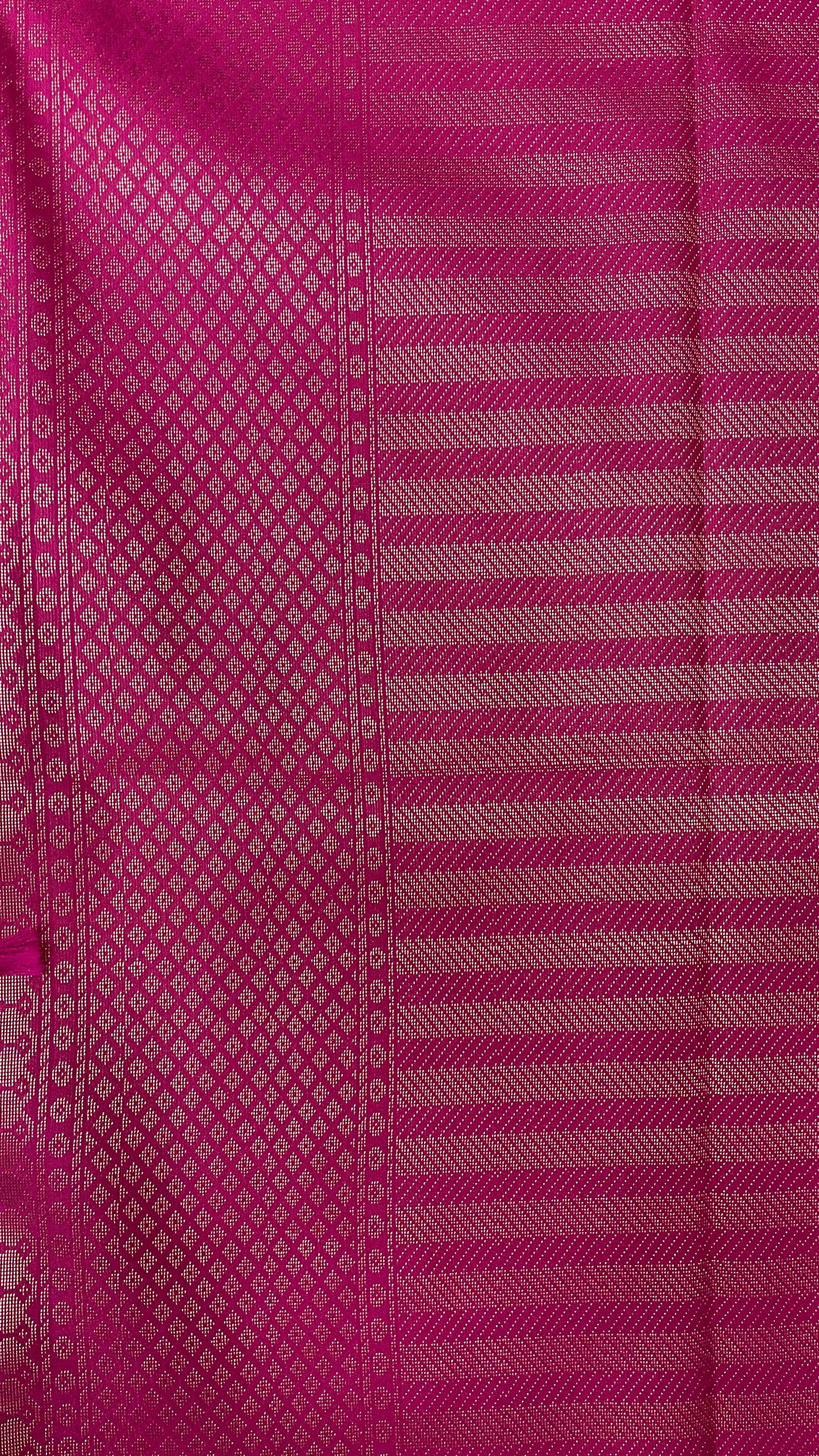 Kanchipuram Handwoven Semi Silk Saree with Zari all over (PURPLE & PINK)
