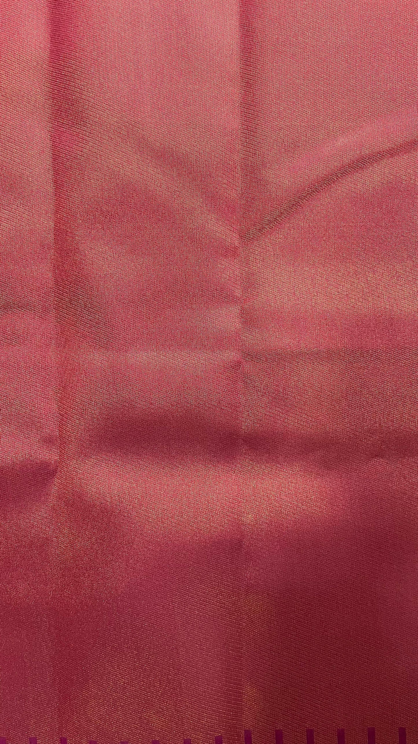 Semi Silk Saree with Modern Zari Border (DARK PINK)