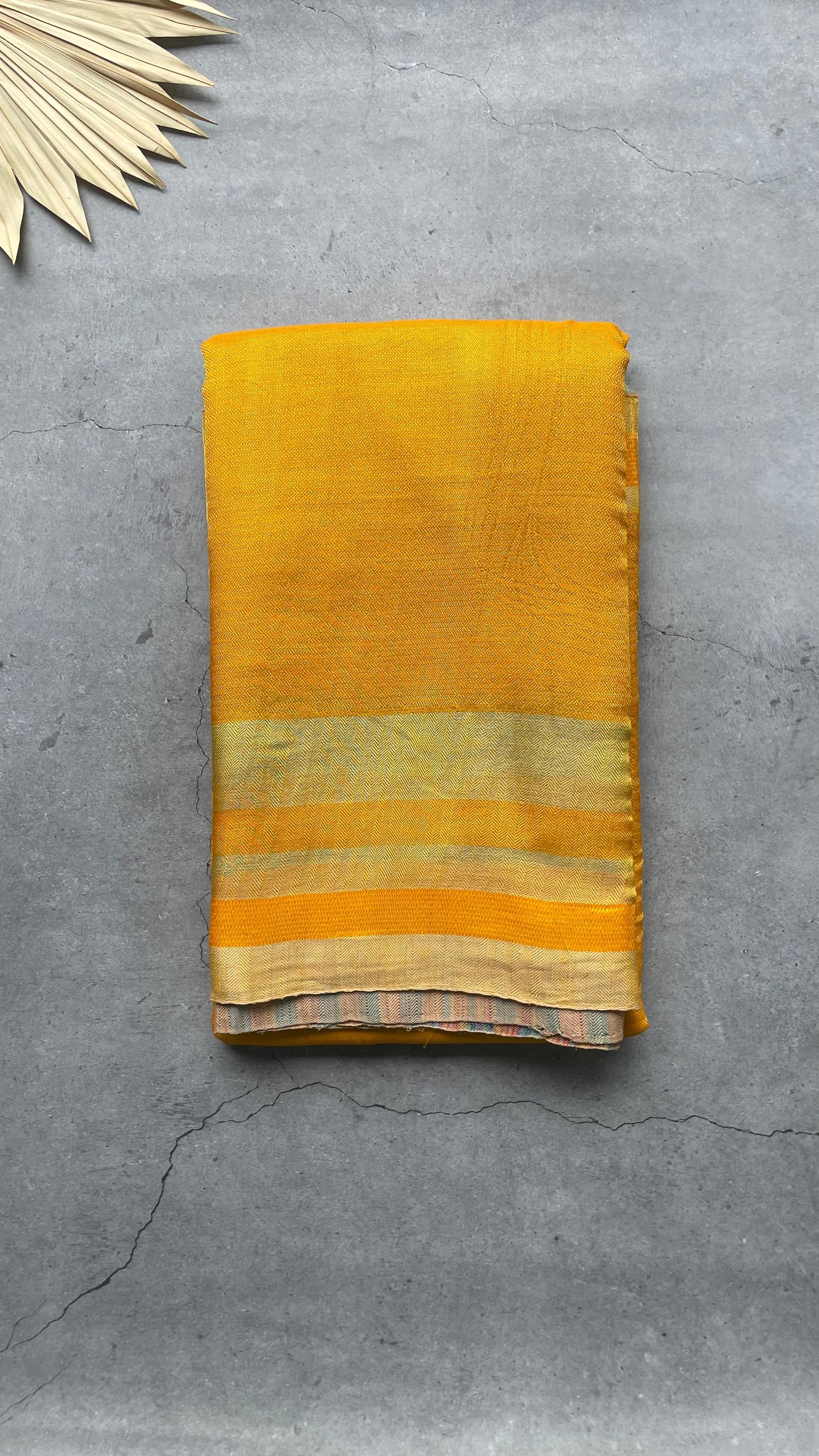 Premium Handwoven Dobby Weave Half & Half Soft Silk Saree (YELLOW & SKY BLUE)