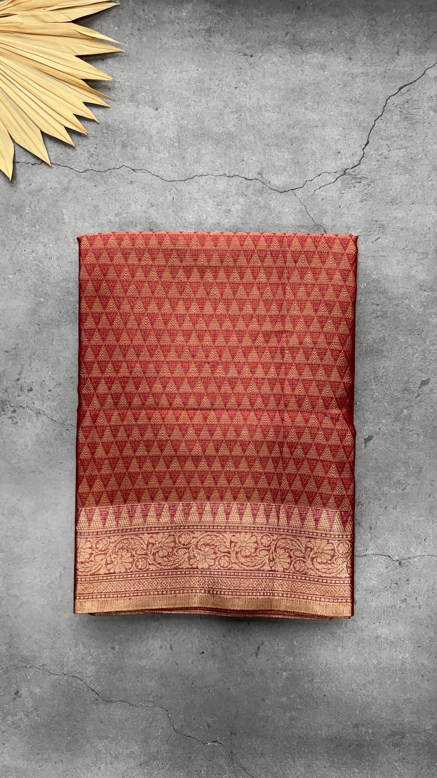 Kota Silk Cotton Saree with Geometric Jacquard Zari Weave All Over (RANI PINK)