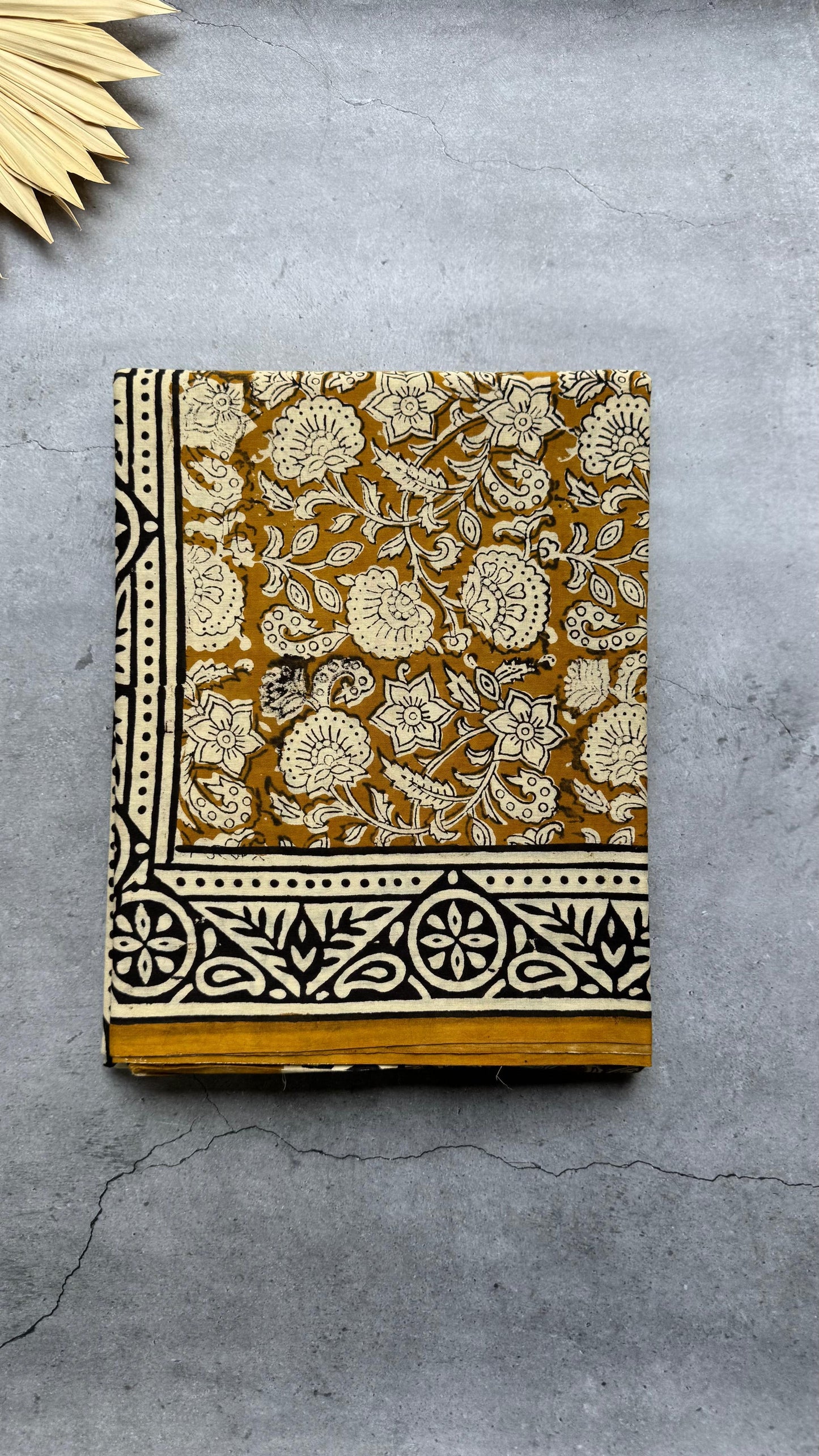 Soft Handblock Printed Cotton Saree (LIGHT BROWN)