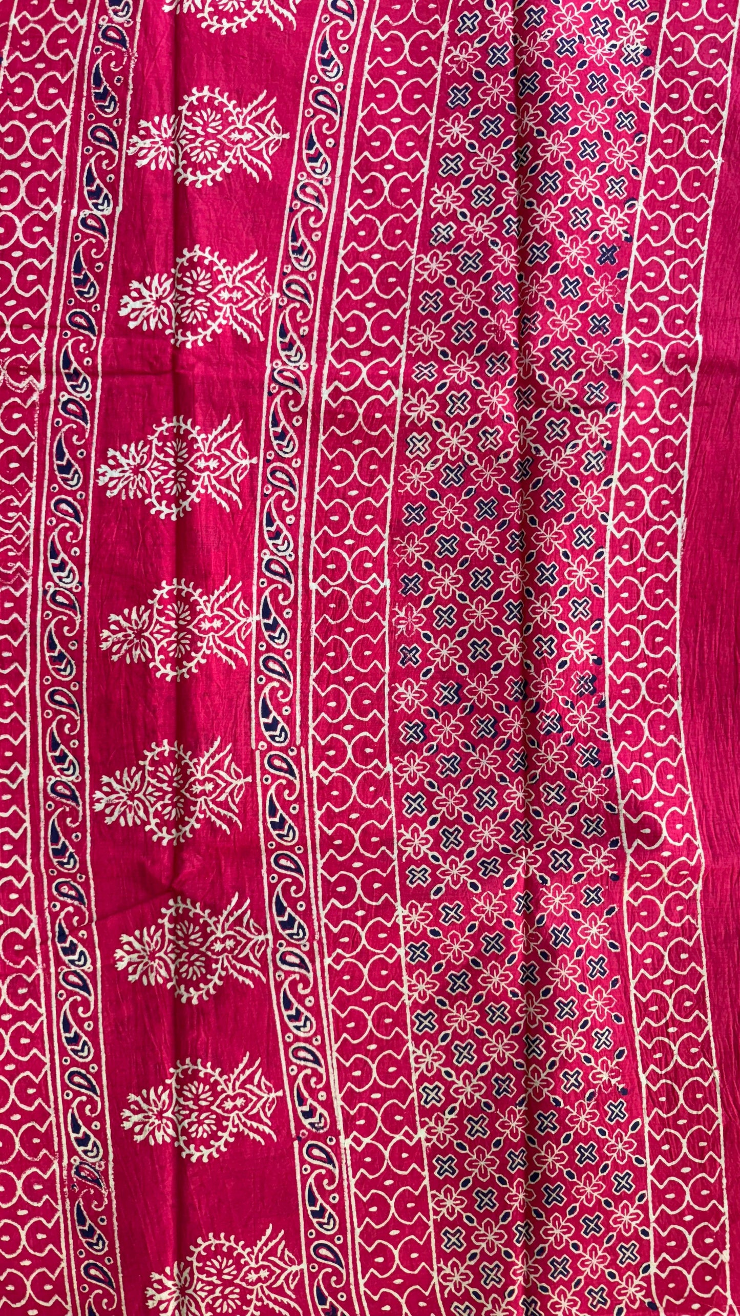 Soft Handblock Printed Cotton Saree (RED)