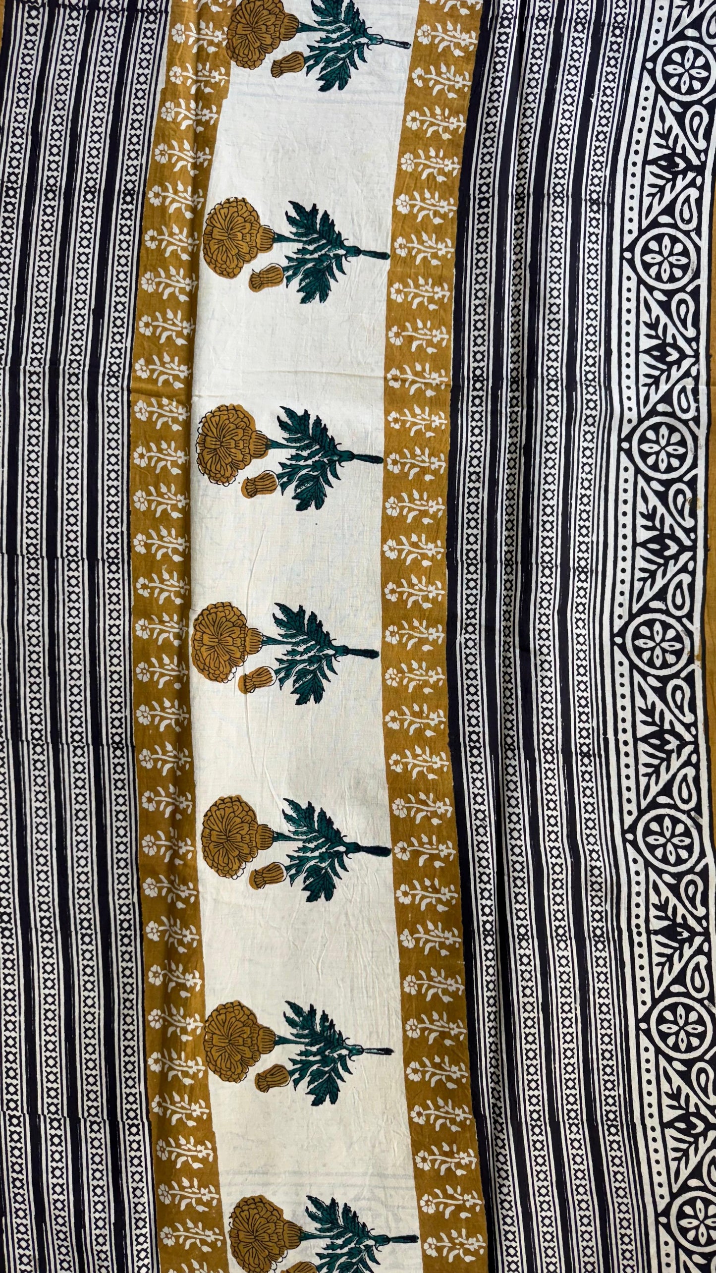 Soft Handblock Printed Cotton Saree (LIGHT BROWN)