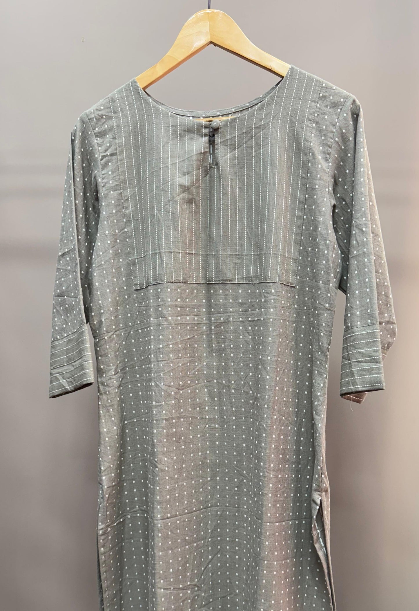 Soft Cotton Woven Kurti (GREY)