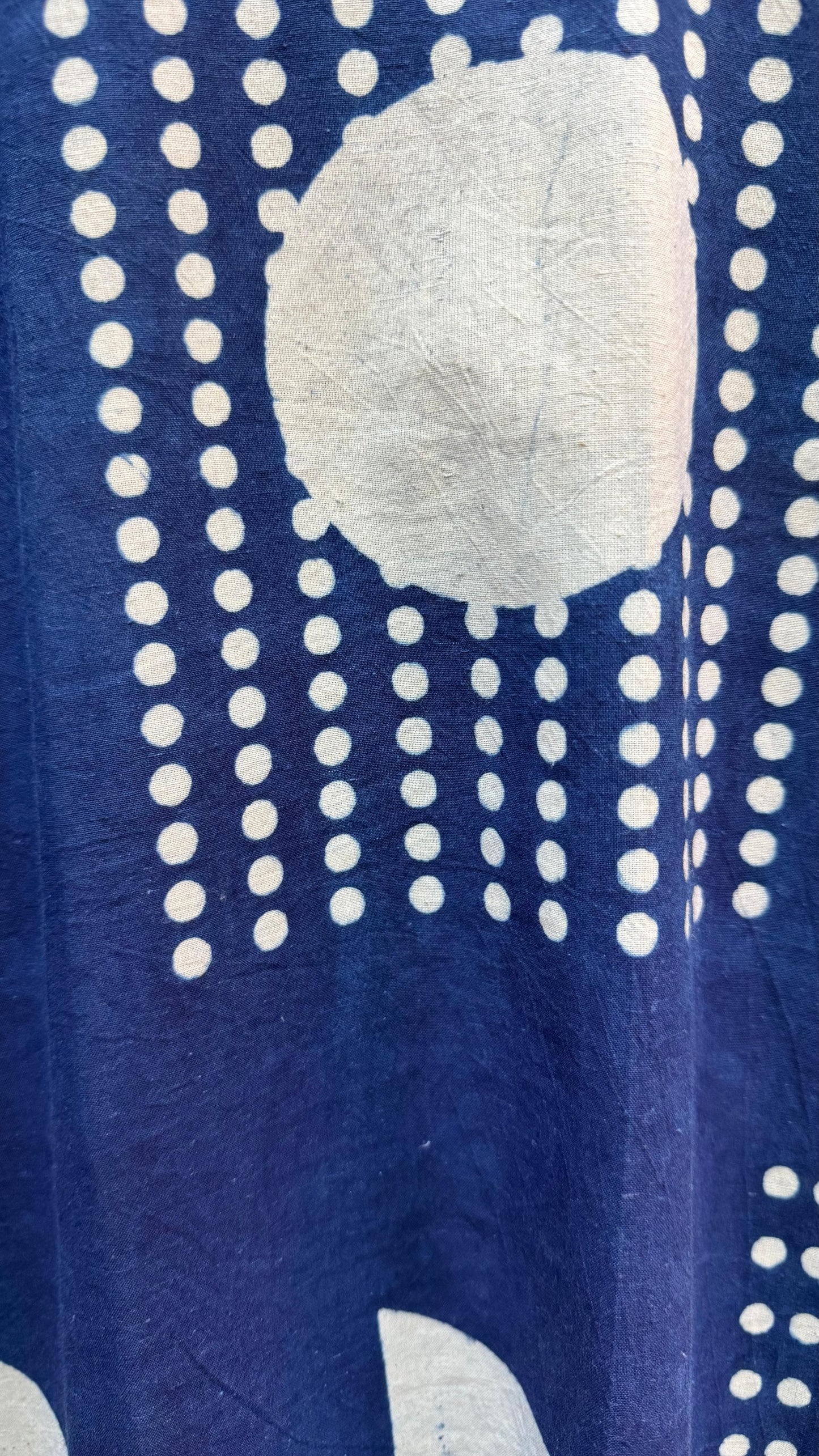 Mulmul Cotton Indigo Printed Shapes Kurti (INDIGO)