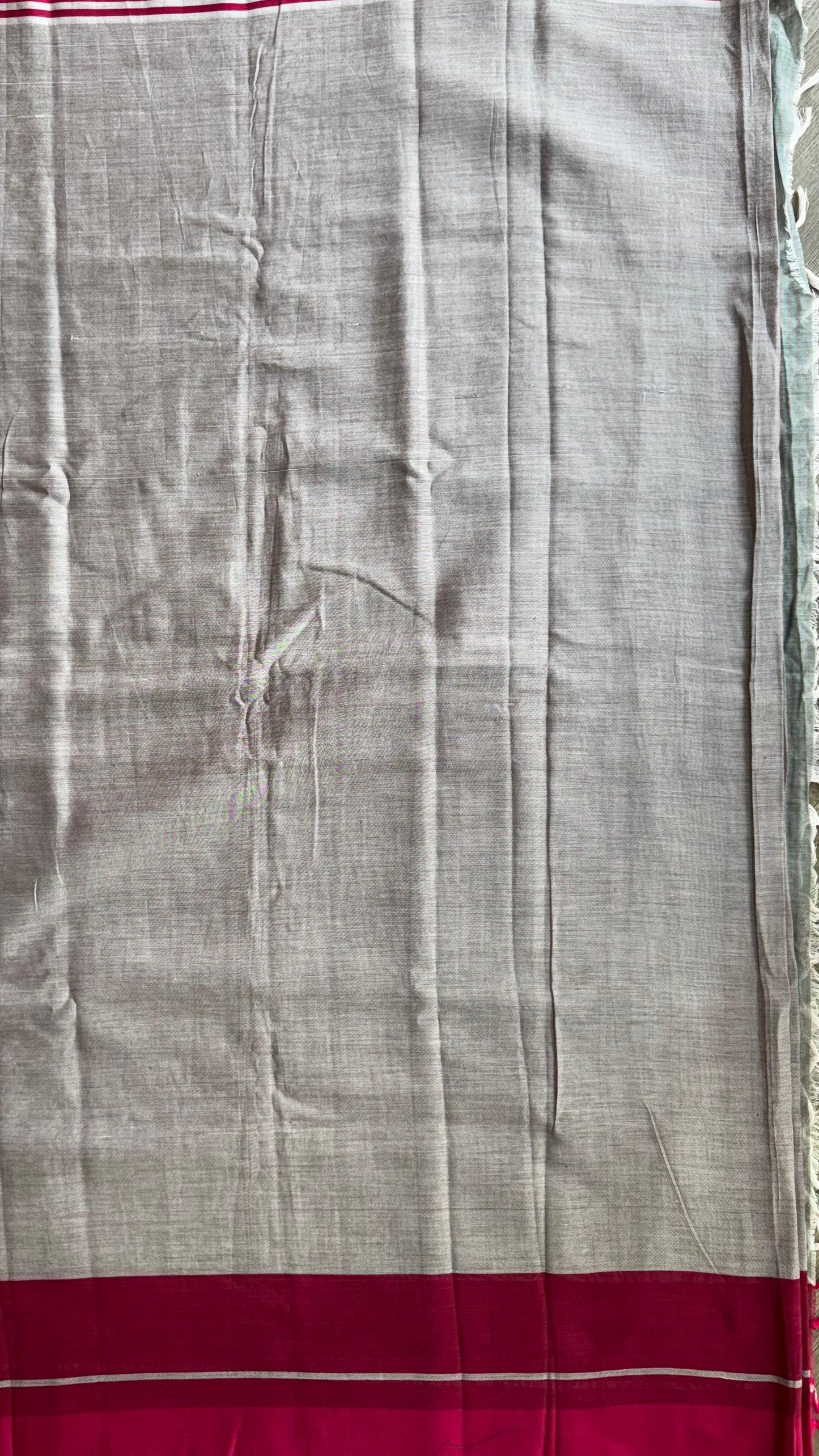 Premium Handwoven Soft Silk Cotton Saree (DOLPHIN GREY)
