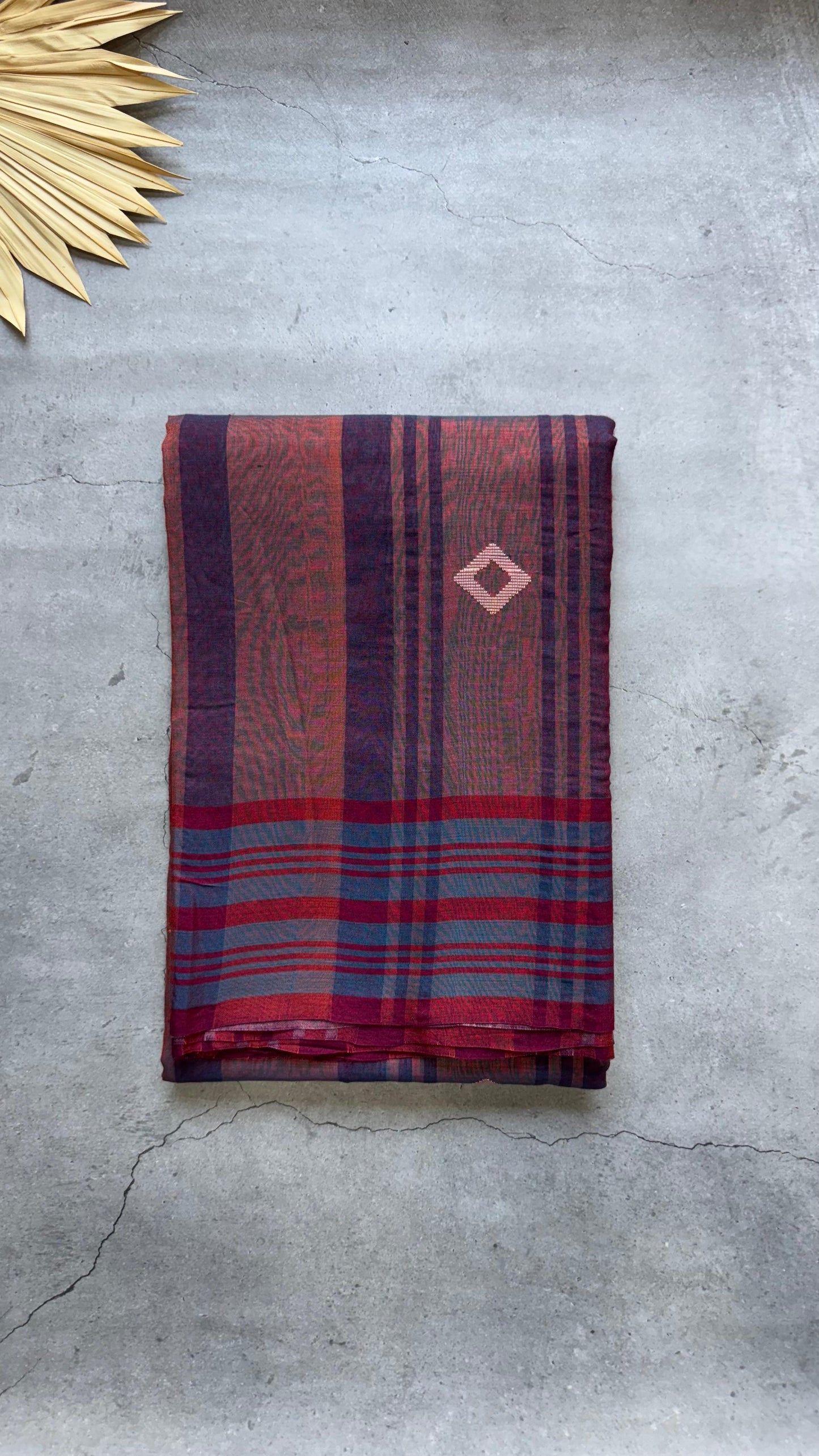 Premium Handwoven Soft Cotton Jamdani Saree (RUSTIC BROWN