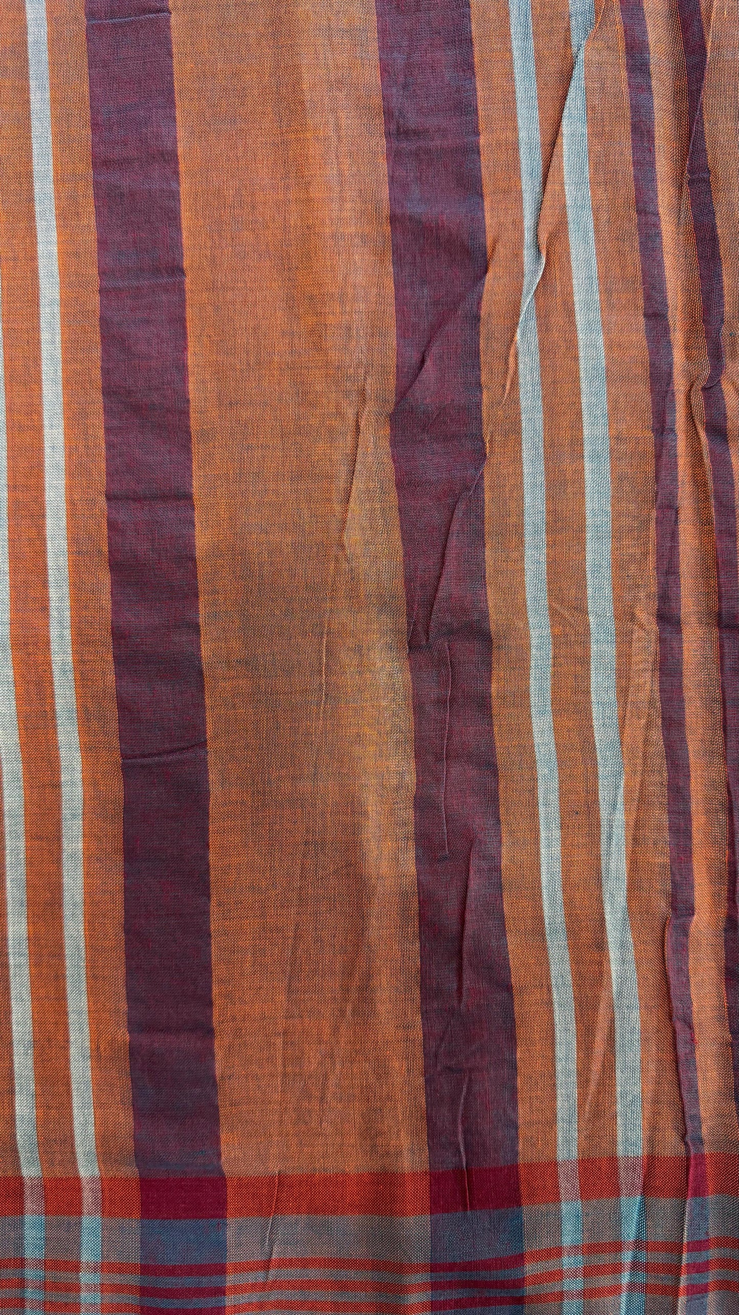 Premium Handwoven Soft Cotton Jamdani Saree (RUSTIC BROWN