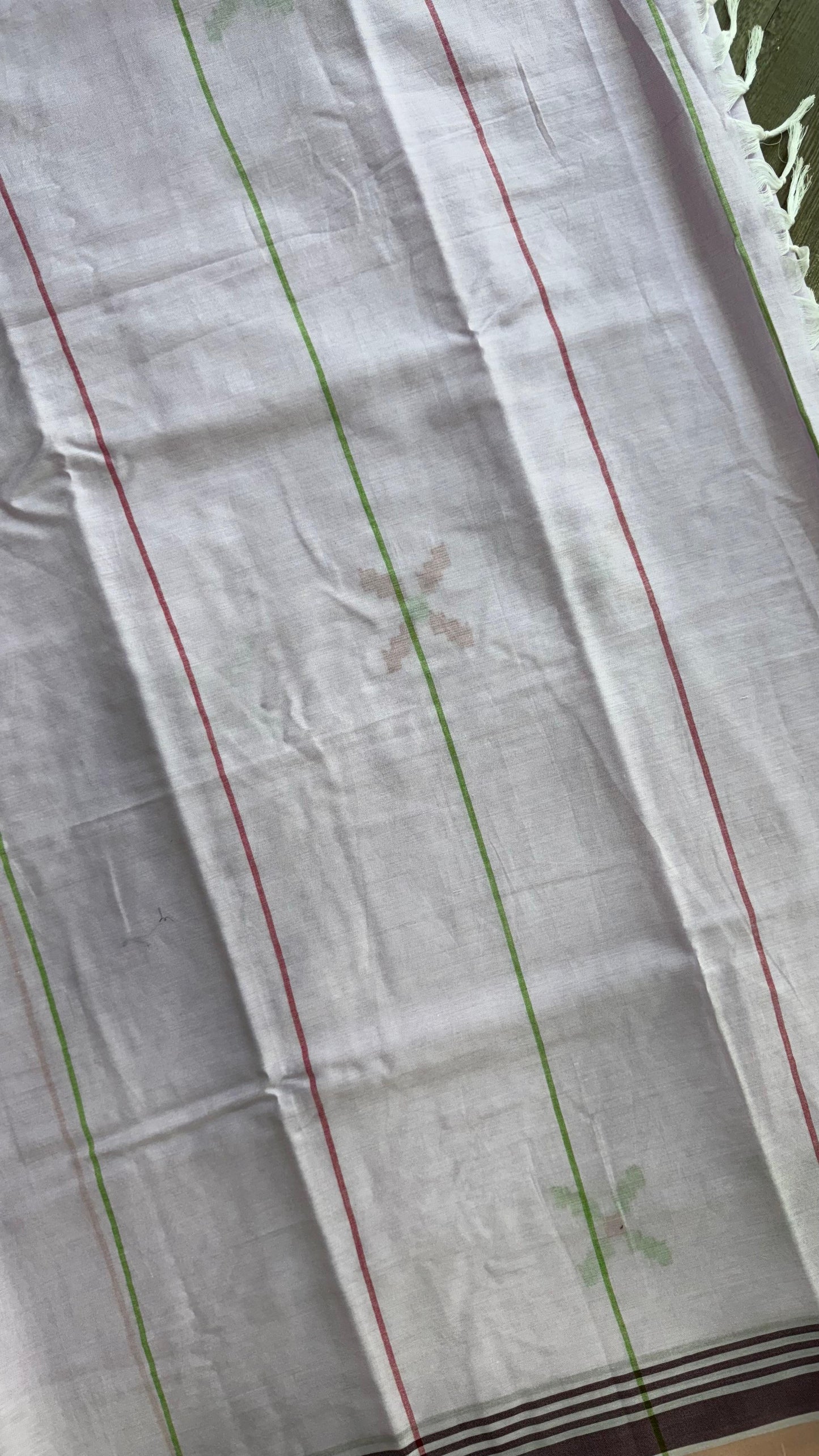 Premium Handwoven Soft Cotton Jamdani Saree (THISTLE PURPLE)