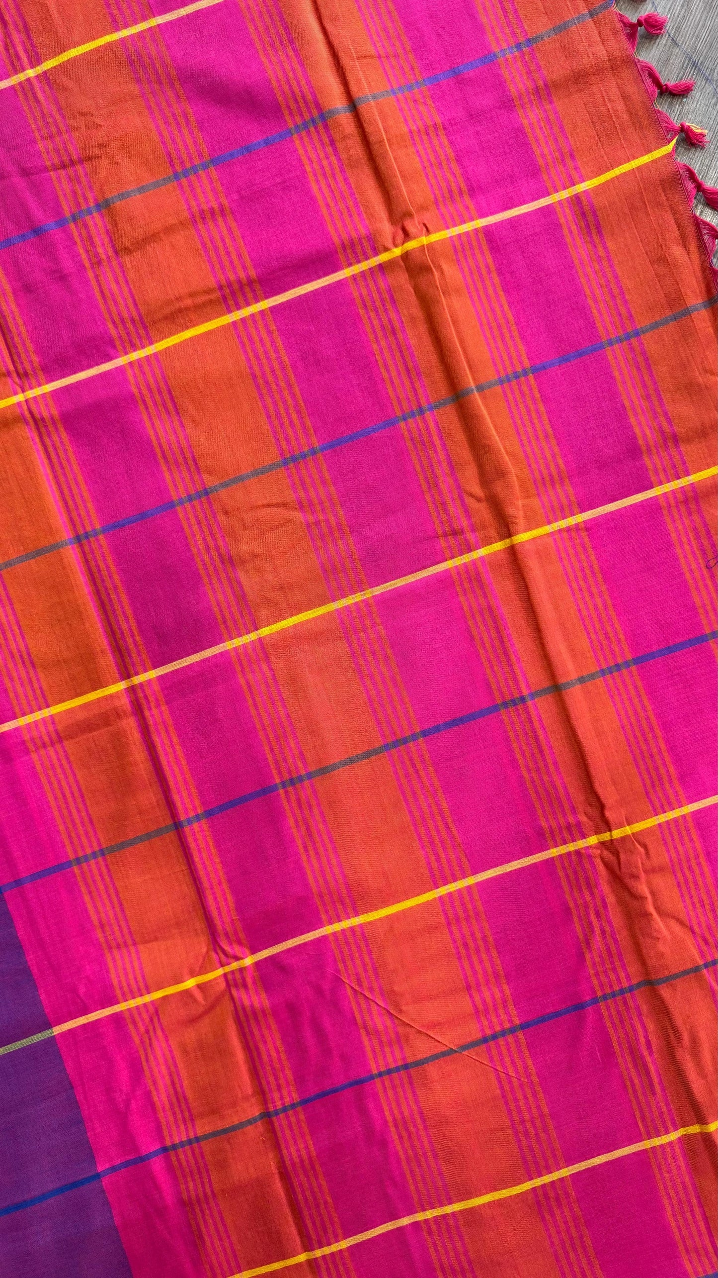 Premium Handwoven Soft Cotton Saree (EMINENCE PURPLE)