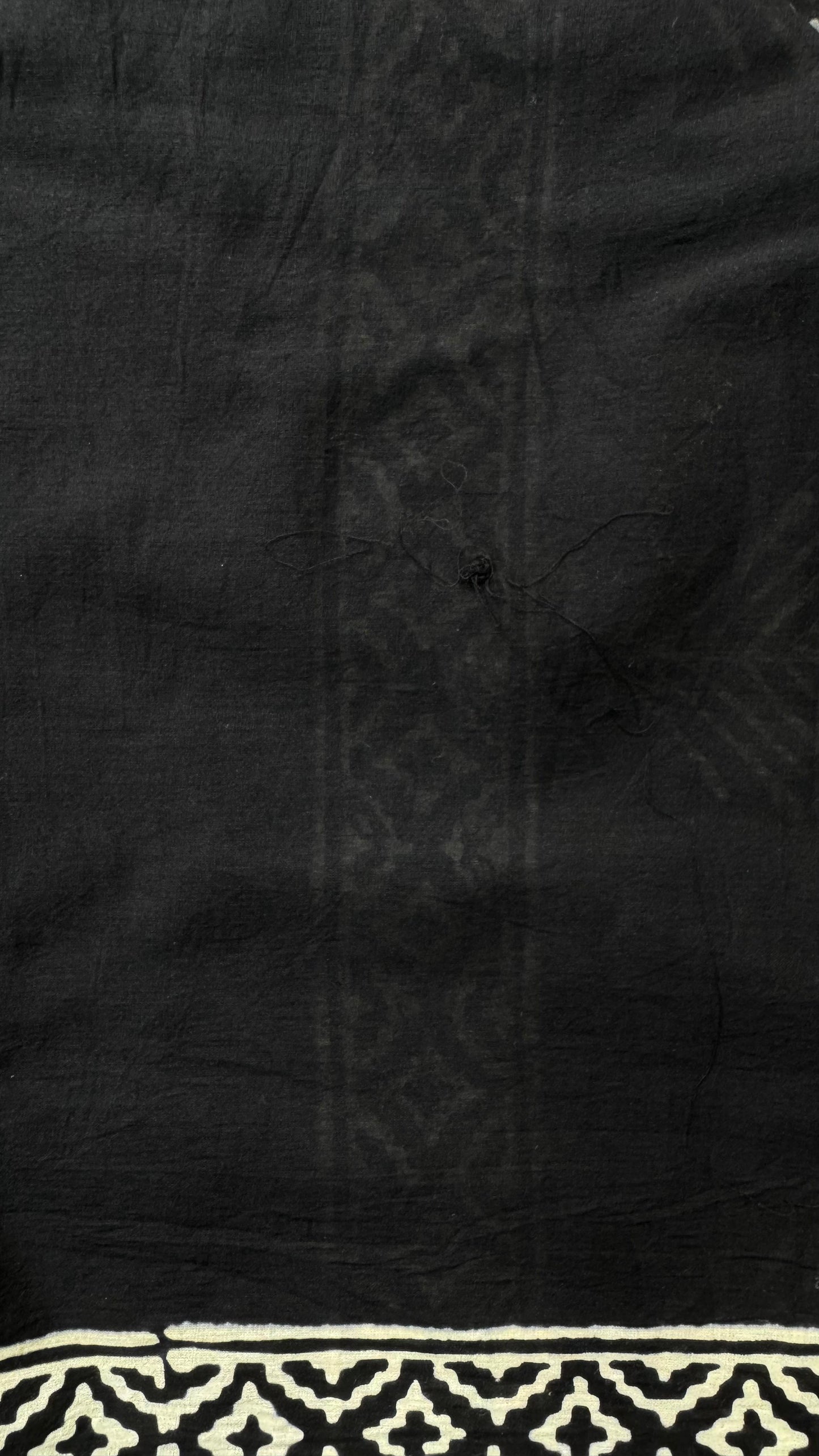 Soft Block Printed Mulmul Cotton Saree (BLACK)
