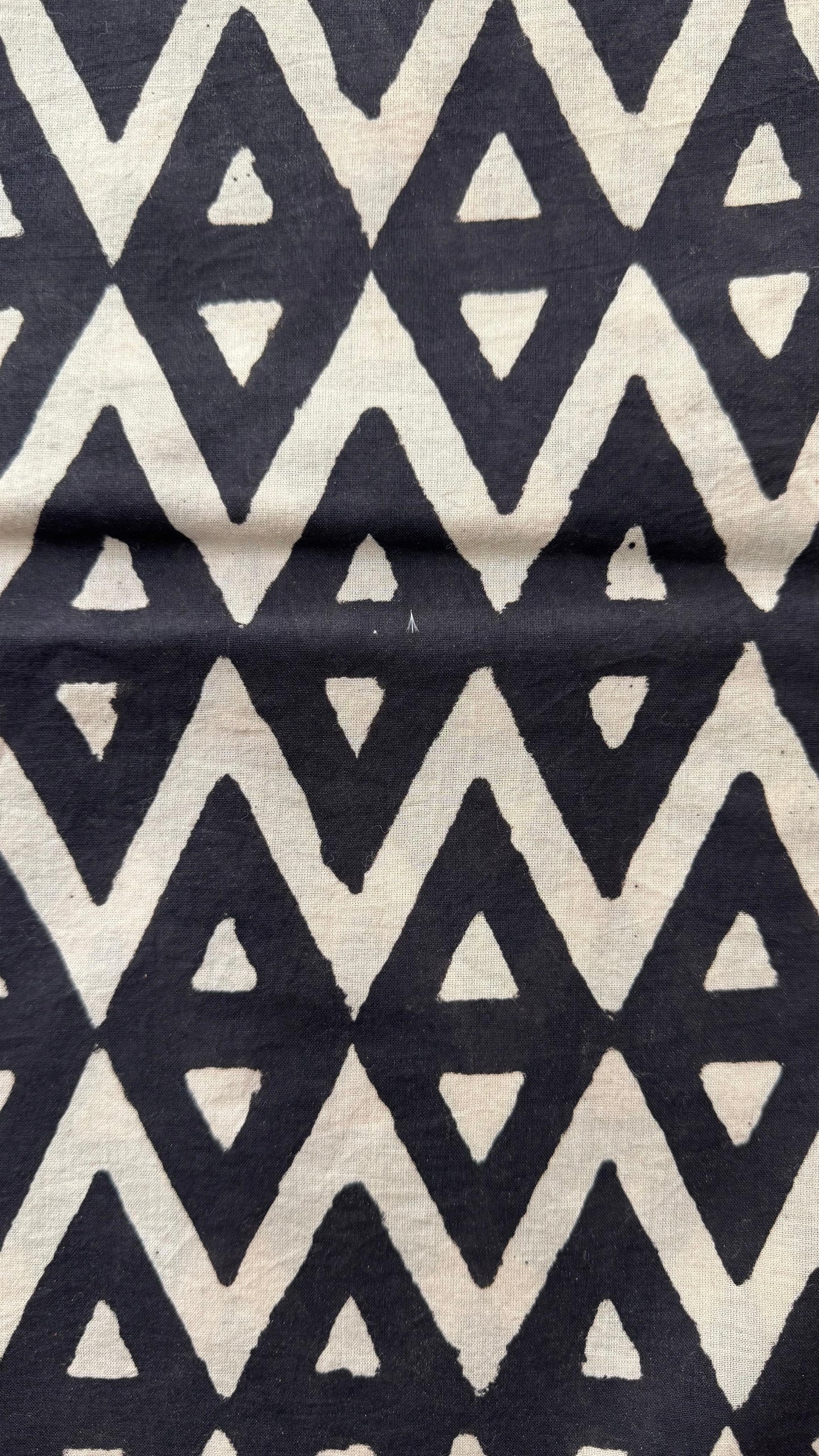 Soft Block Printed Mulmul Cotton Saree (BLACK & BEIGE)