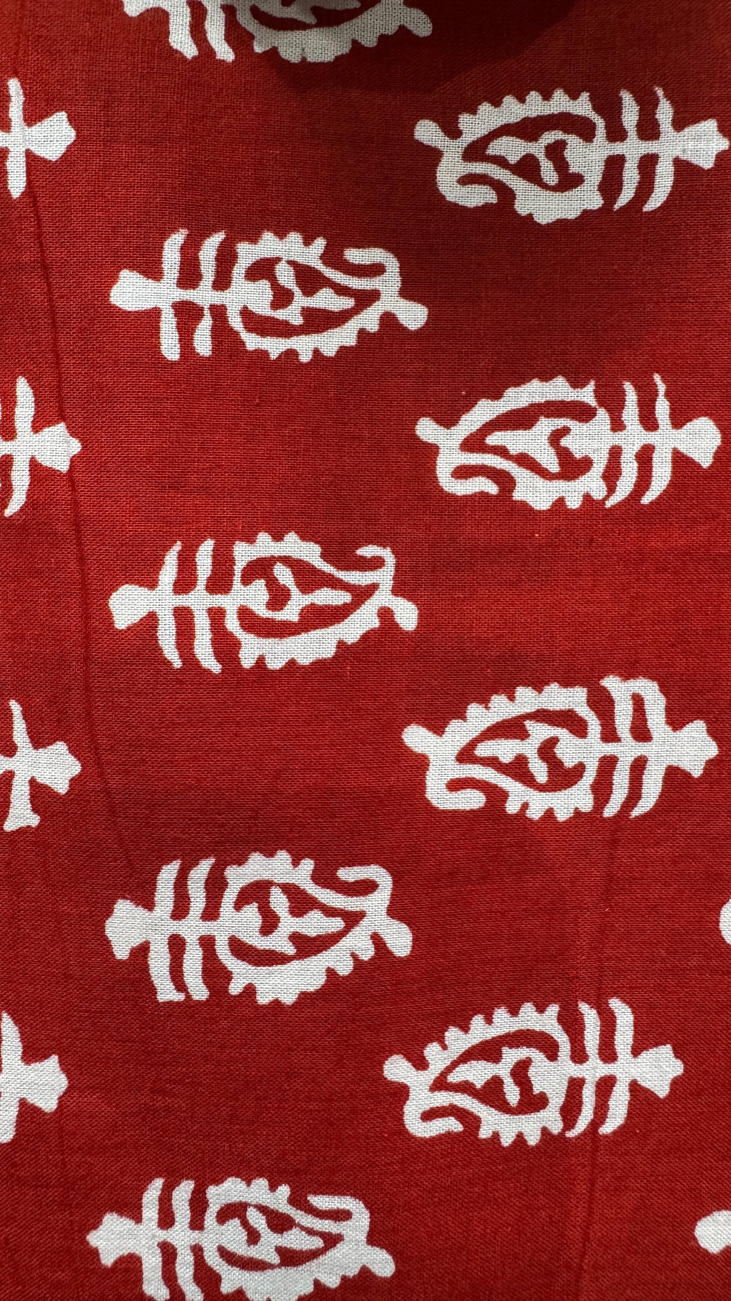 Bagh Print Cotton Salwar Suit with Mul Dupatta (RED & BEIGE)