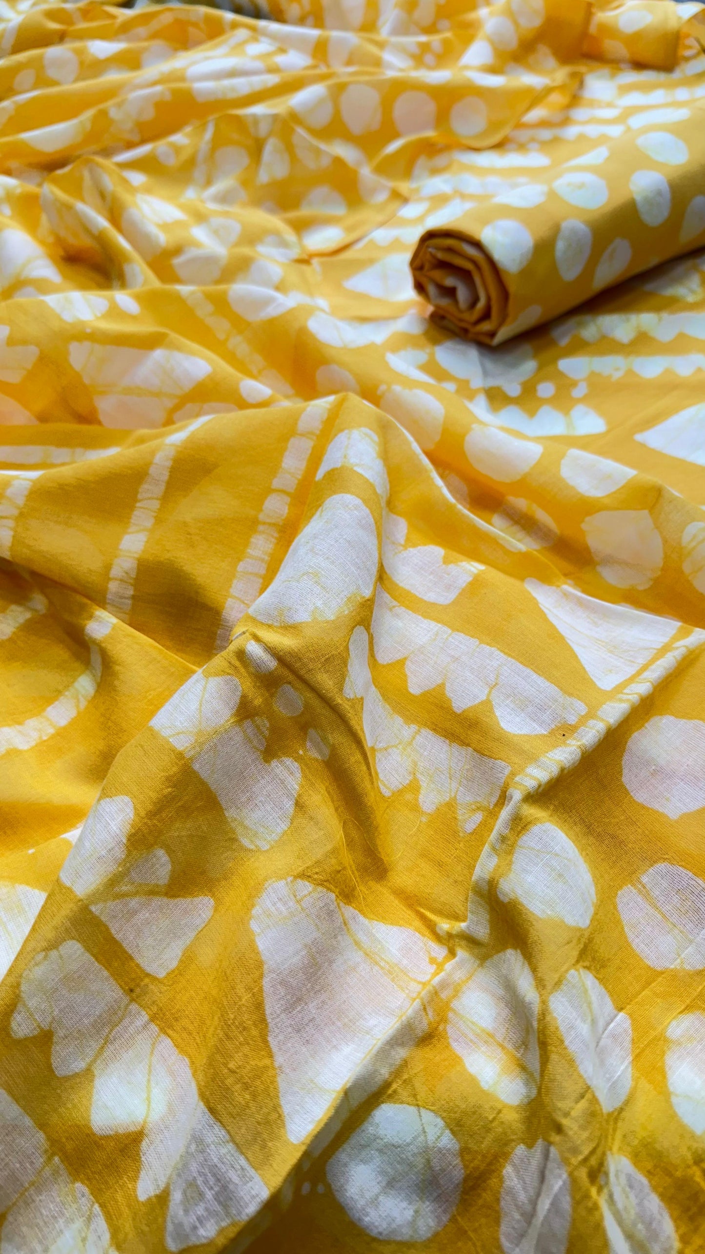 Soft Block Printed Cotton Salwar Suit with Mul Dupatta (VIBRANT YELLOW)